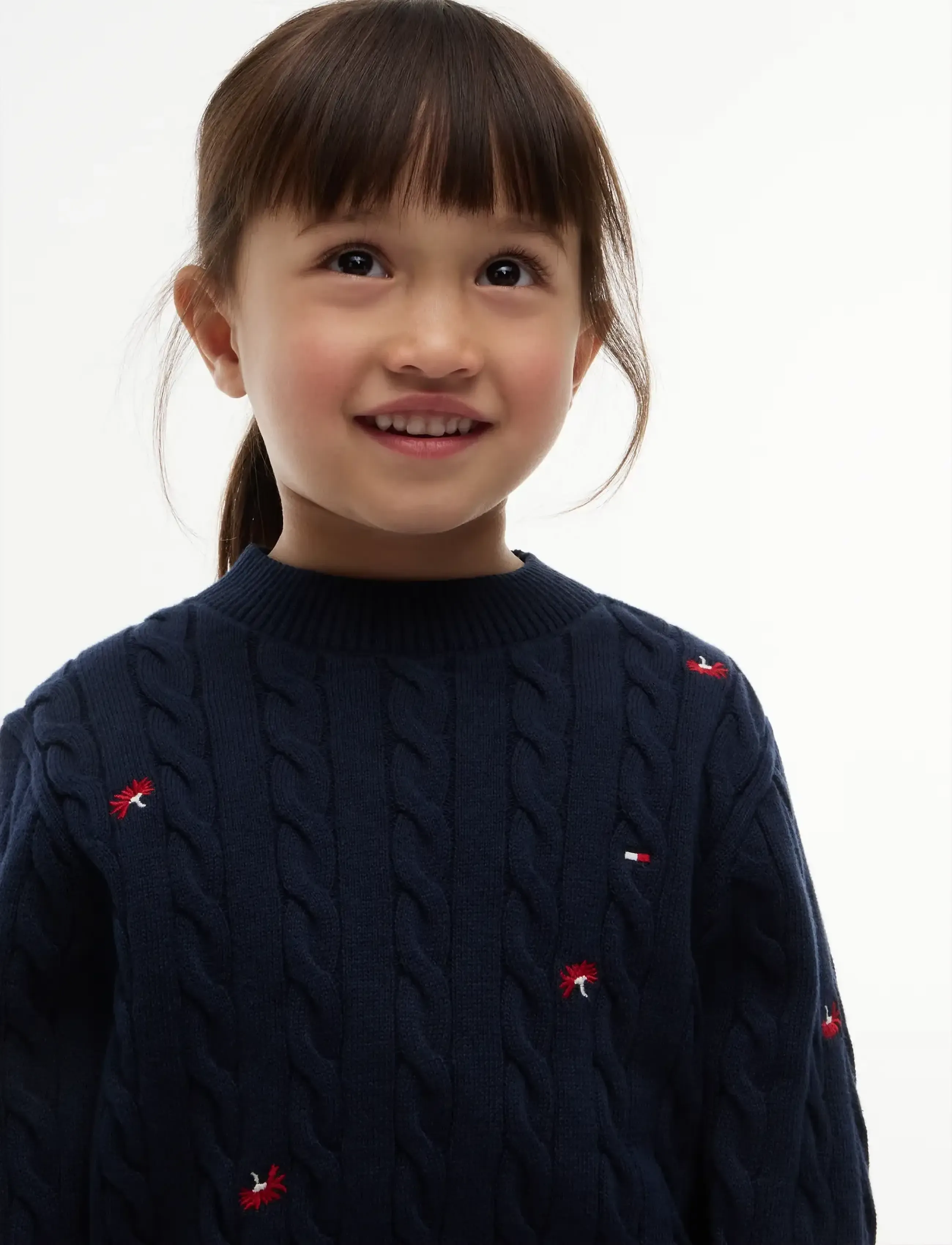 Tommy Hilfiger - LG CABLE FLOWER CREW - dark blue - 3