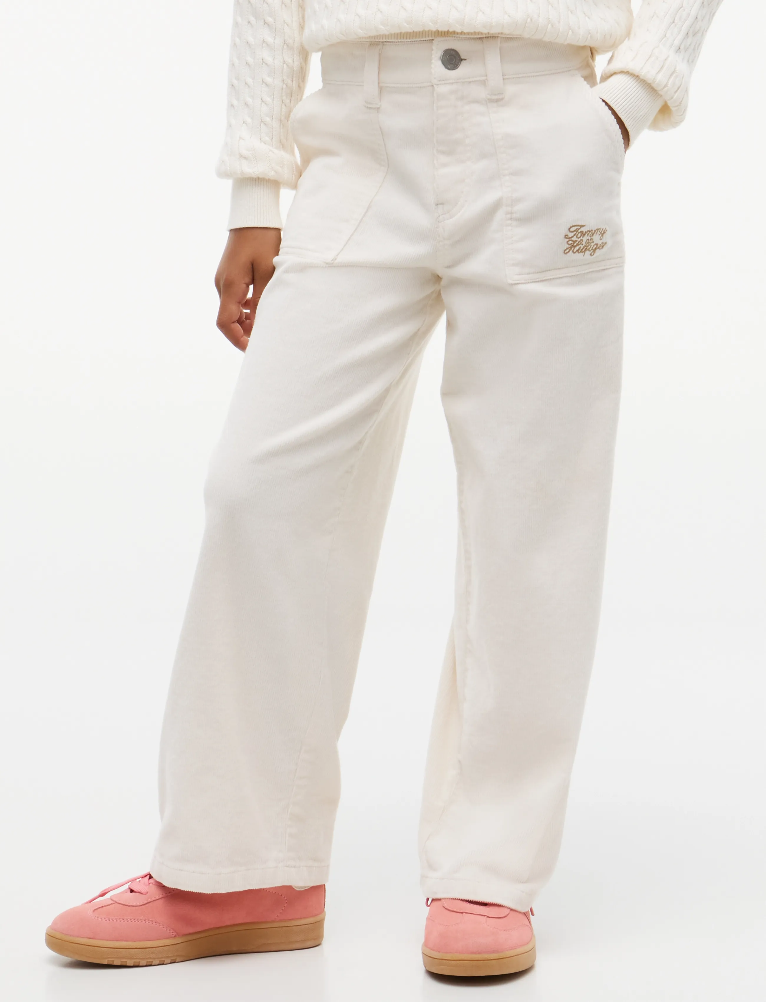 Tommy Hilfiger CORD STRAIGHT PKT PANTS - Hosen - OFF WHITE / cream