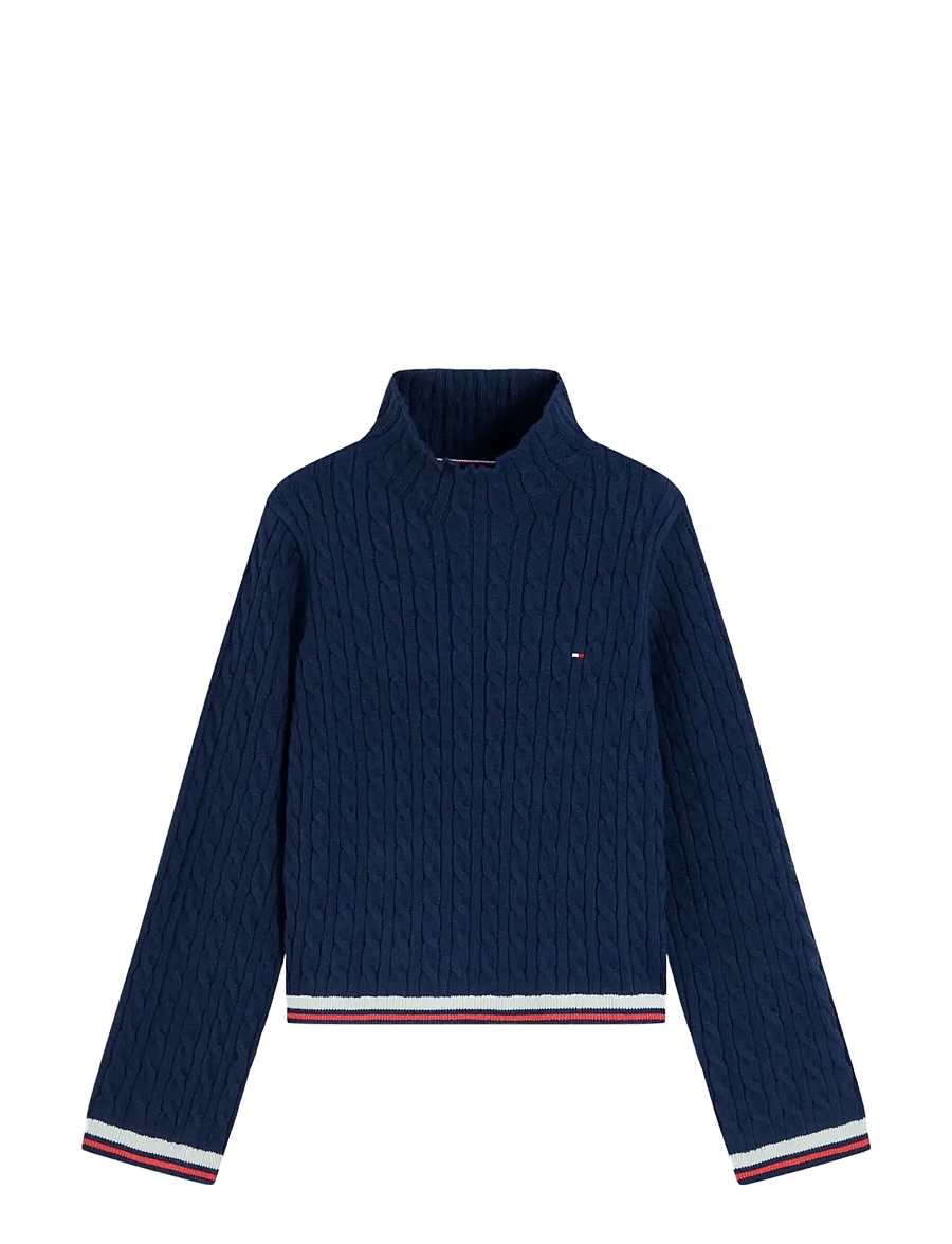 Tommy Hilfiger - CABLE MOCK NECK SWEATER - dark blue - 1