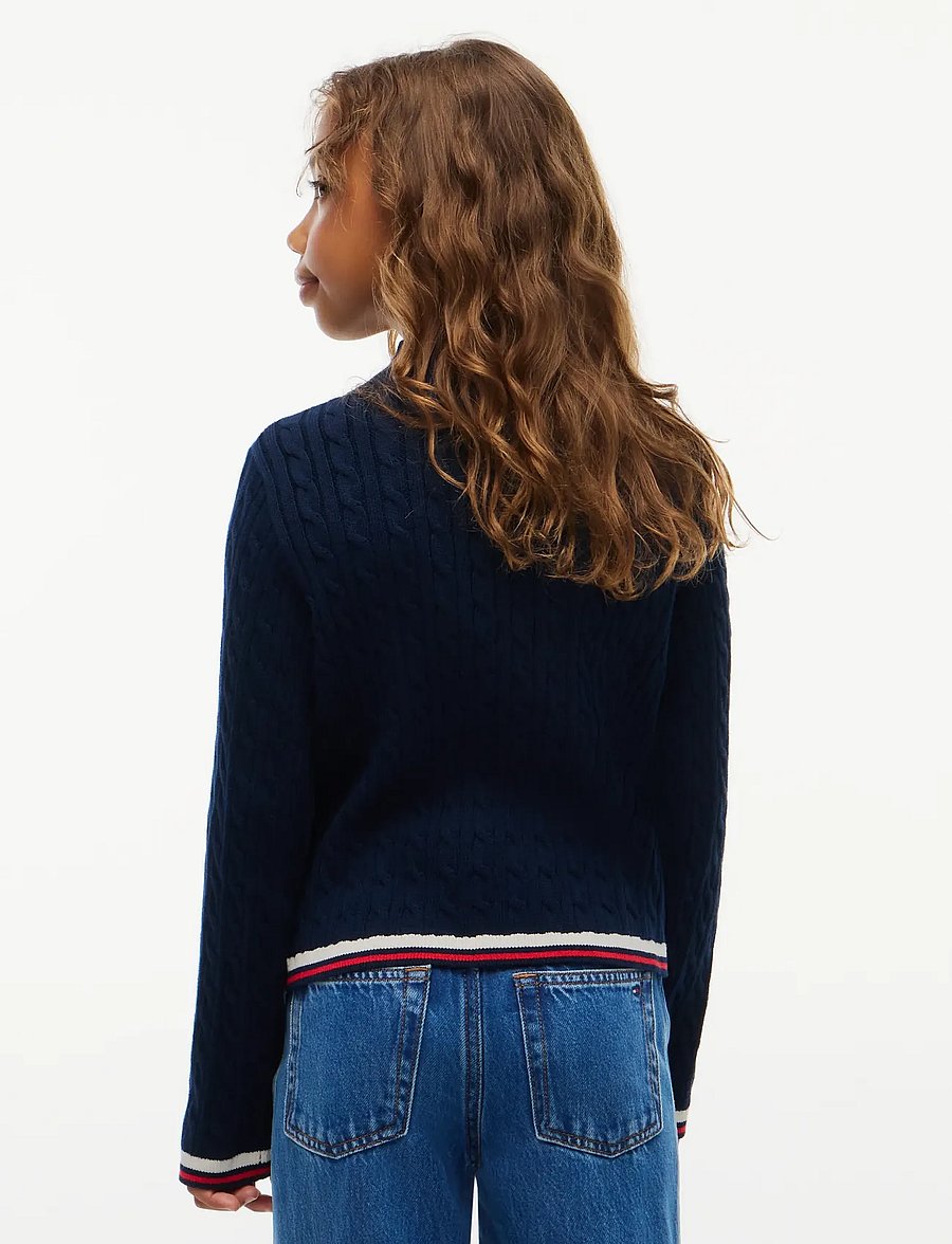 Tommy Hilfiger - CABLE MOCK NECK SWEATER - dark blue - 2