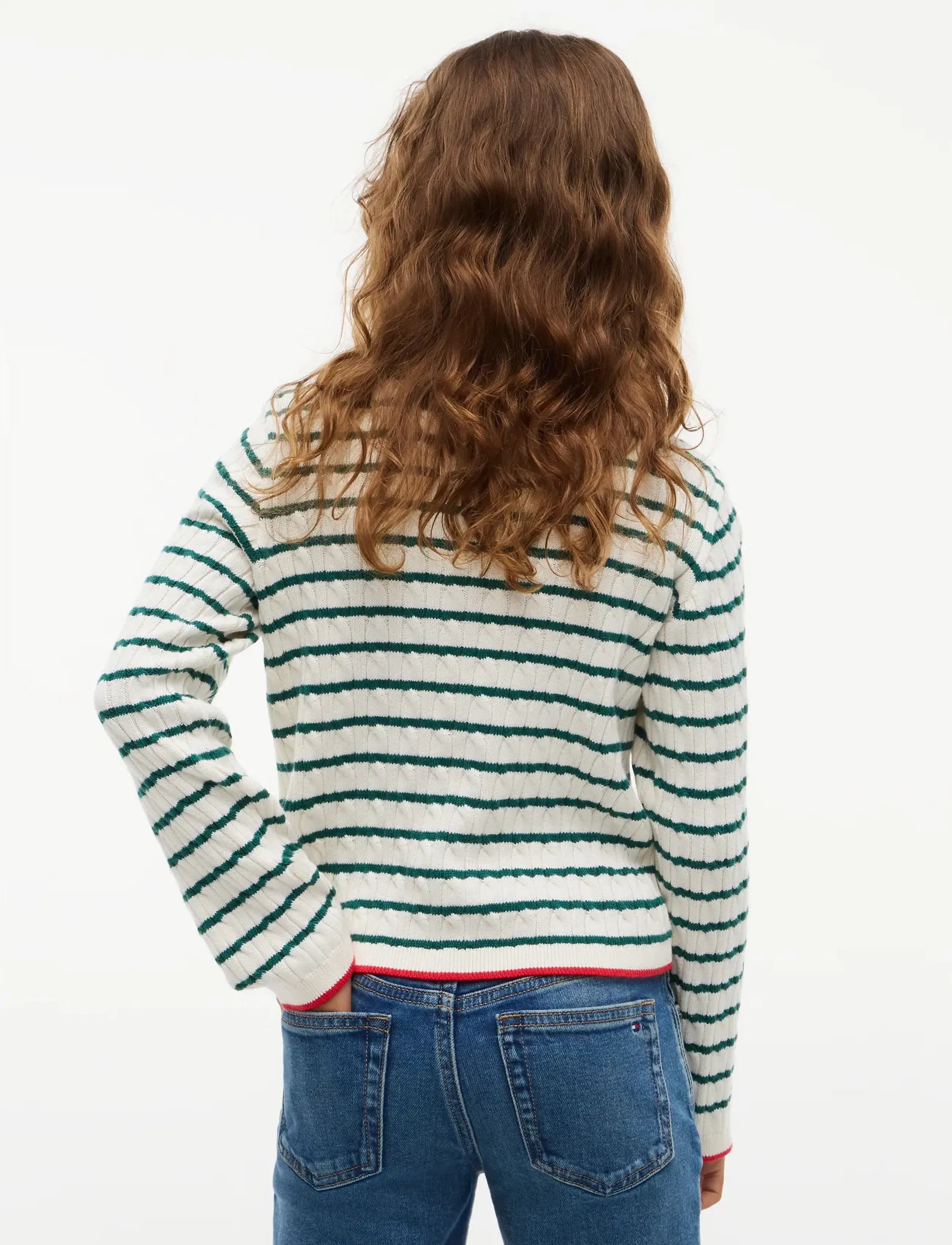 Tommy Hilfiger - CABLE MOCK NECK SWEATER - herbstliche kleidung - rural green stripe - 2