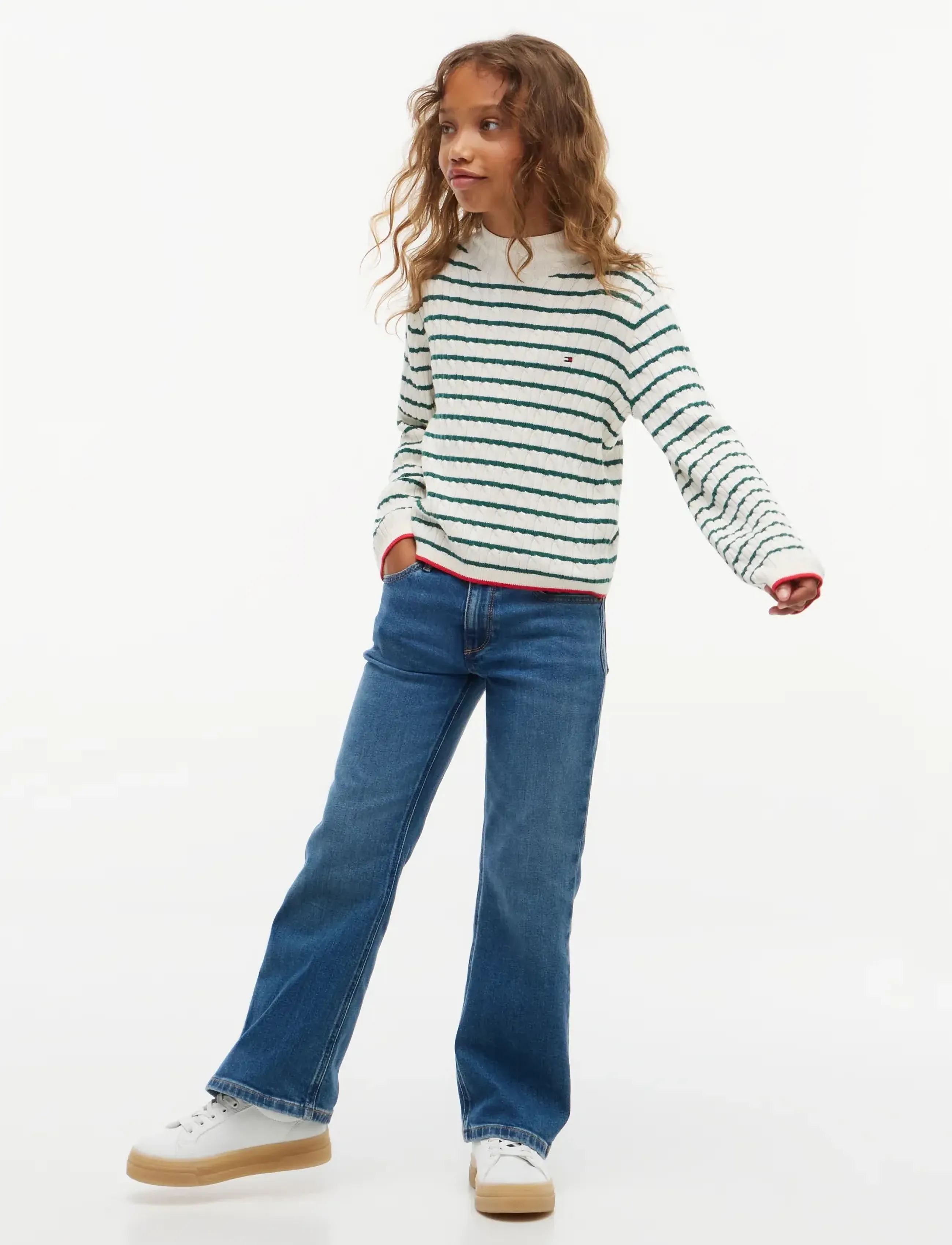 Tommy Hilfiger - CABLE MOCK NECK SWEATER - herbstliche kleidung - rural green stripe - 4