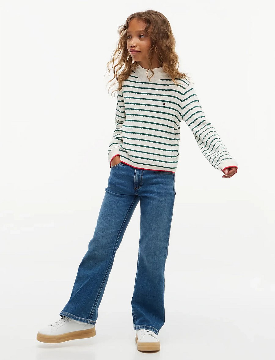 Tommy Hilfiger - CABLE MOCK NECK SWEATER - pullover - rural green stripe - 4