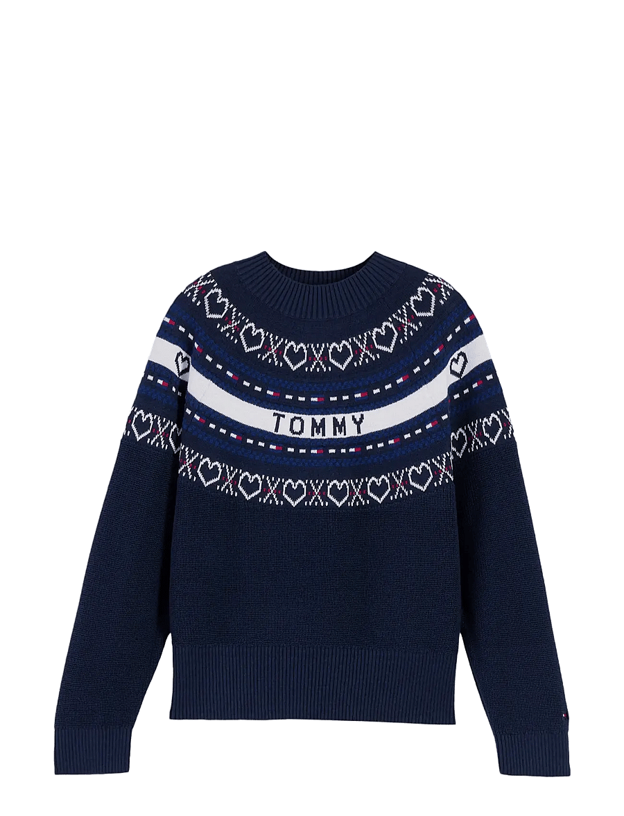 Tommy Hilfiger - INTARSIA SWEATER - trøjer - dark blue - 0