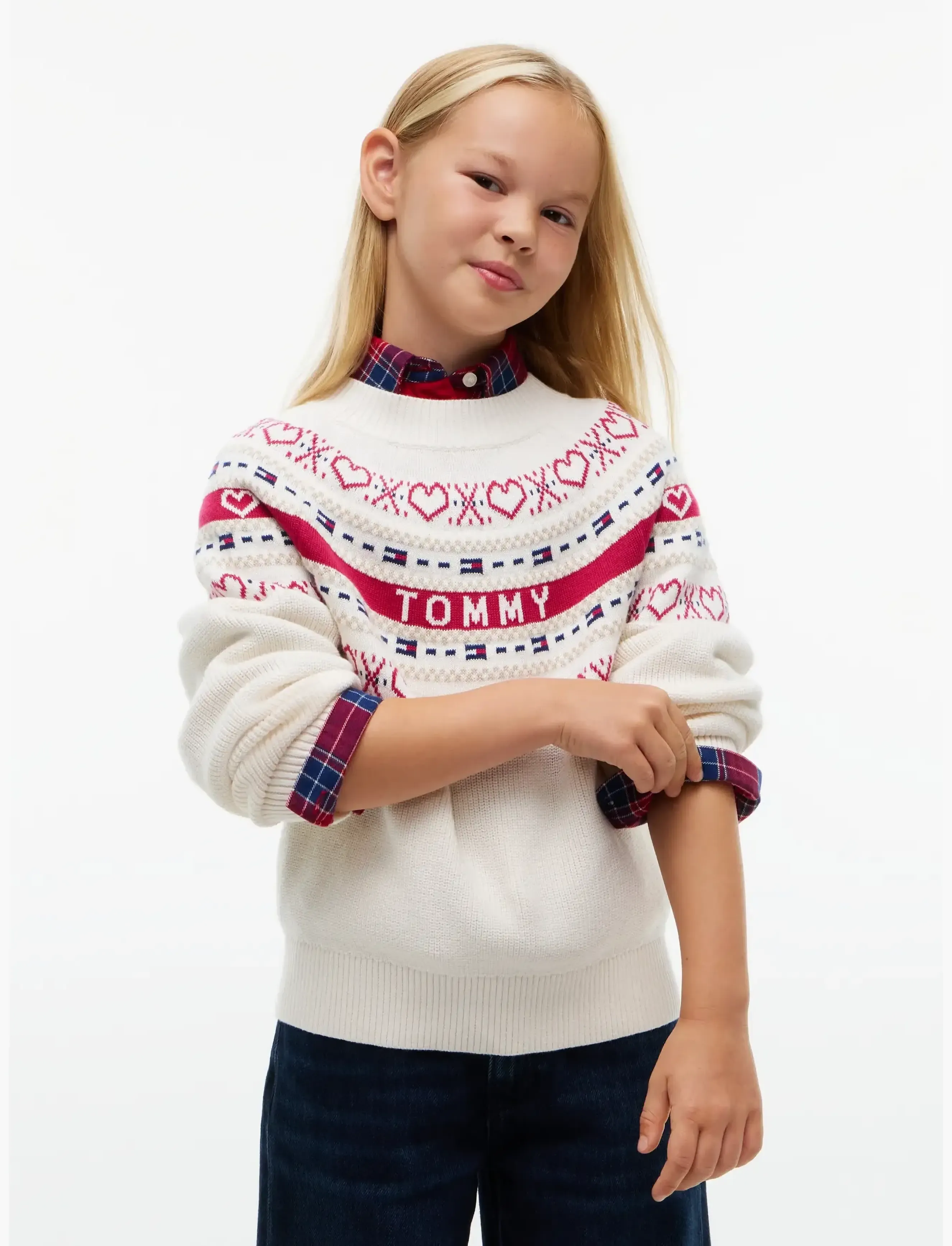 Tommy Hilfiger INTARSIA SWEATER - Tommy Hilfiger - IVORY PETAL / cream