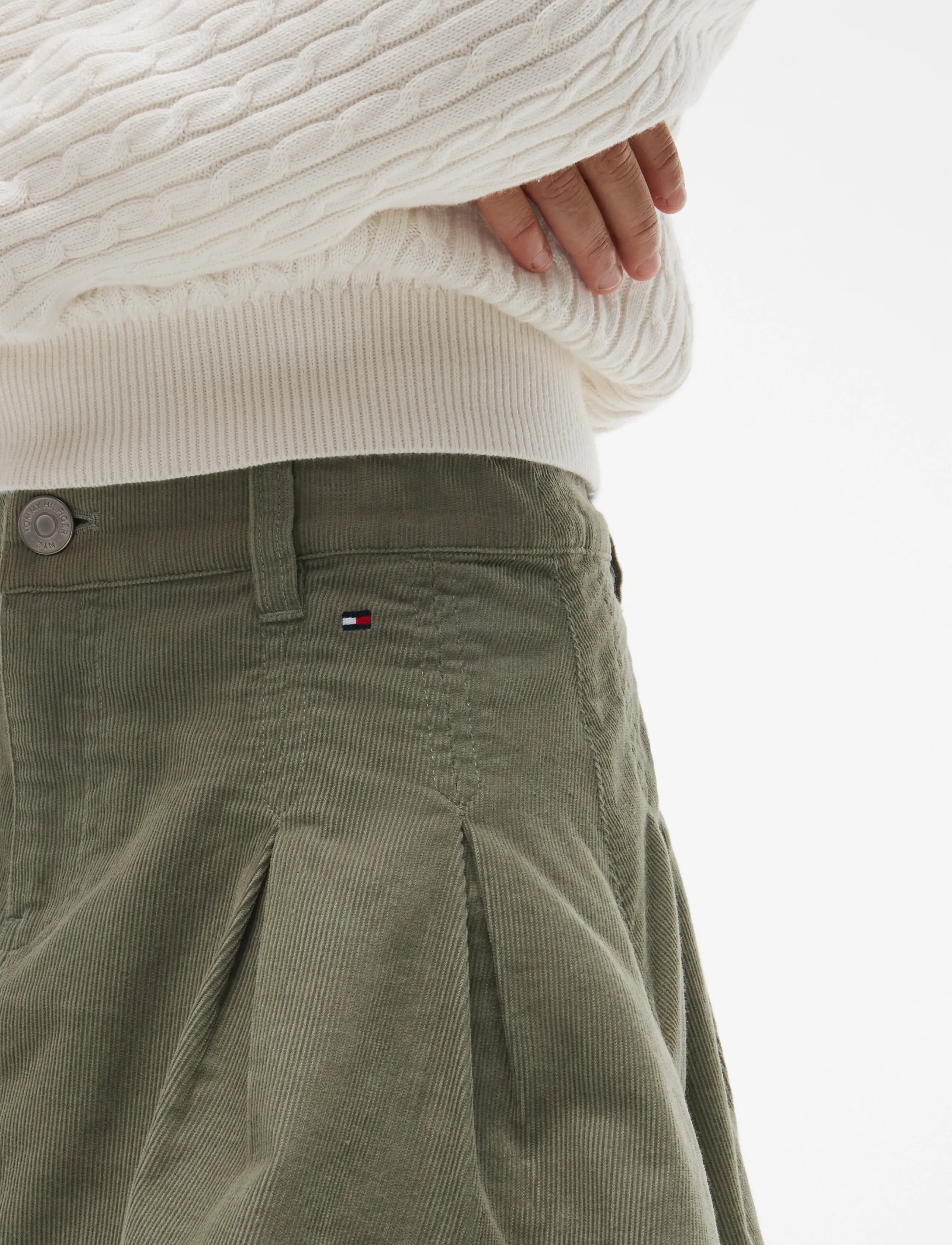 Tommy Hilfiger - CORD PLEATED SKIRT - utility sage - 4
