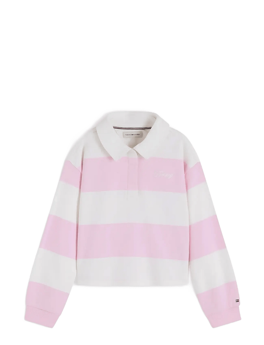 Tommy Hilfiger - BLOCK STRIPED RUGBY SHIRT L/S - classic pink stripes - 1