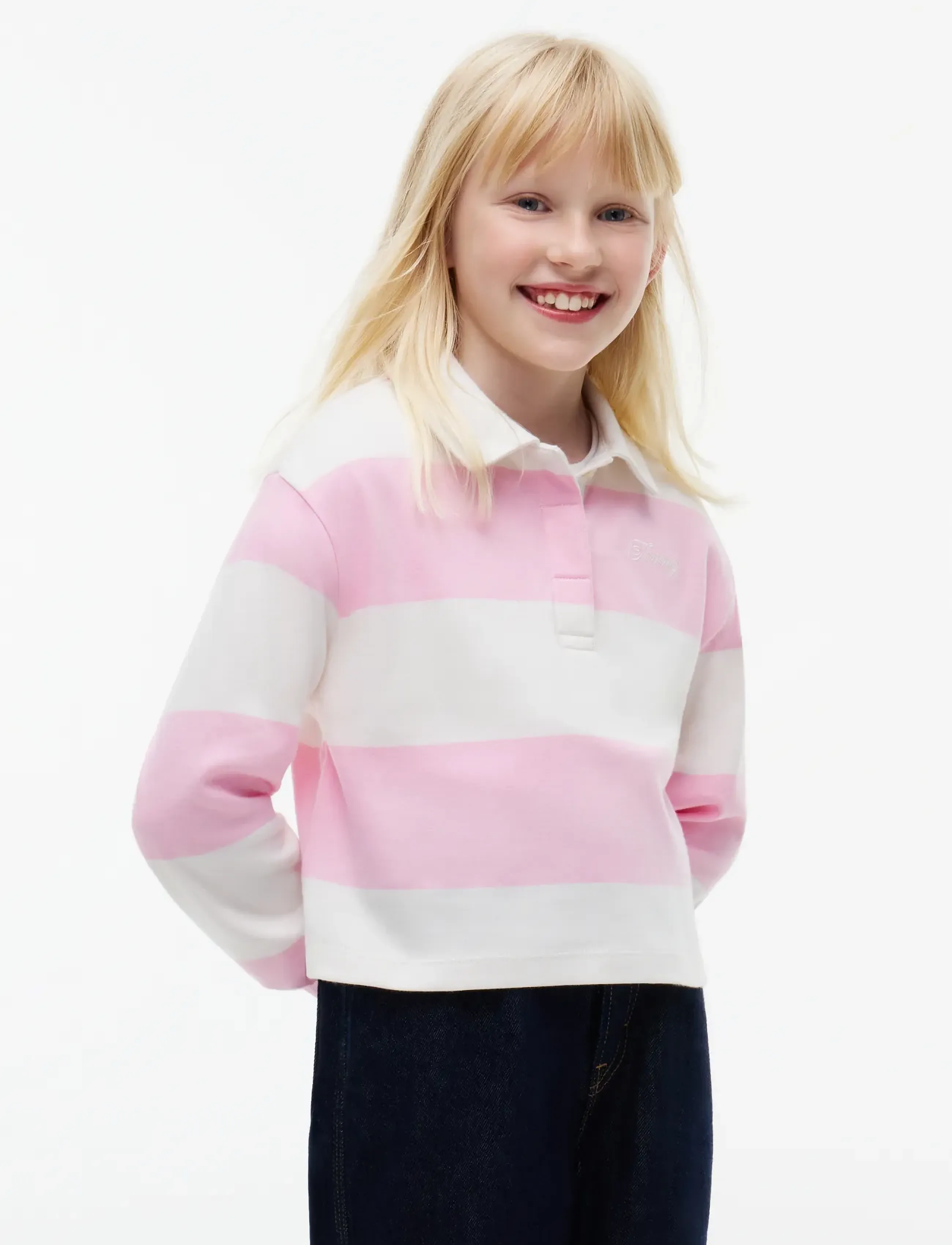 Tommy Hilfiger BLOCK STRIPED RUGBY SHIRT L/S - Polo shirts - CLASSIC PINK STRIPES / pink/rose