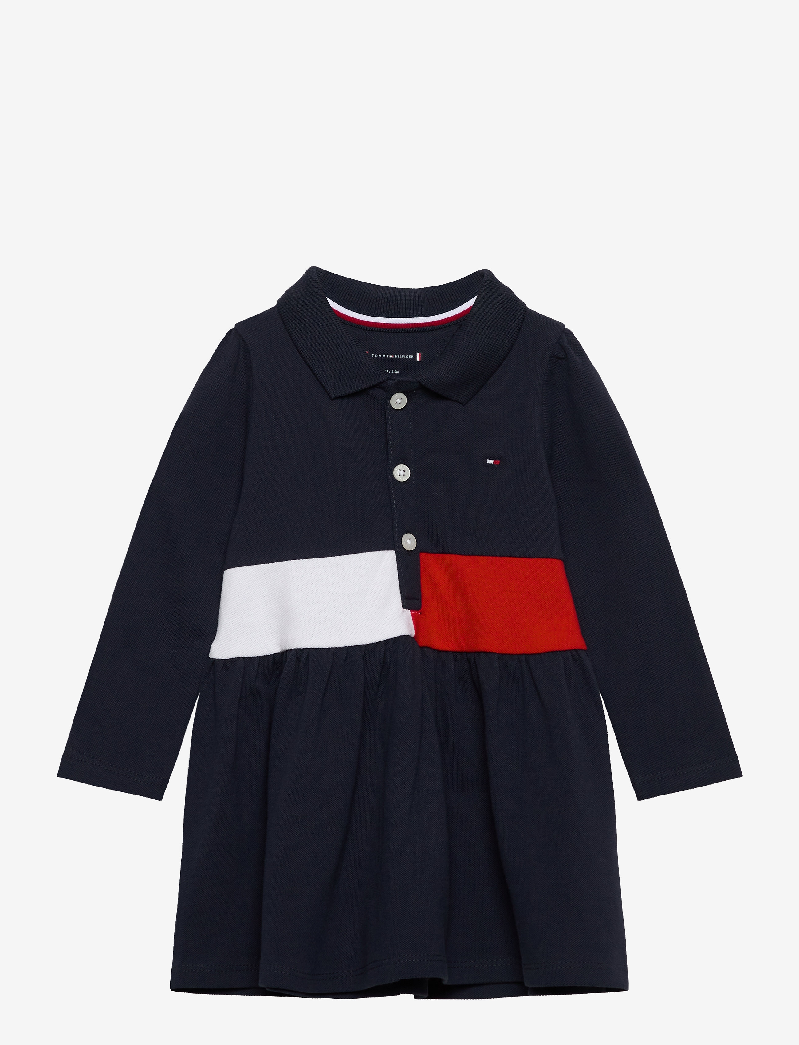 Tommy Hilfiger - BABY BLOCK POLO DRESS L/S - twilight navy - 0
