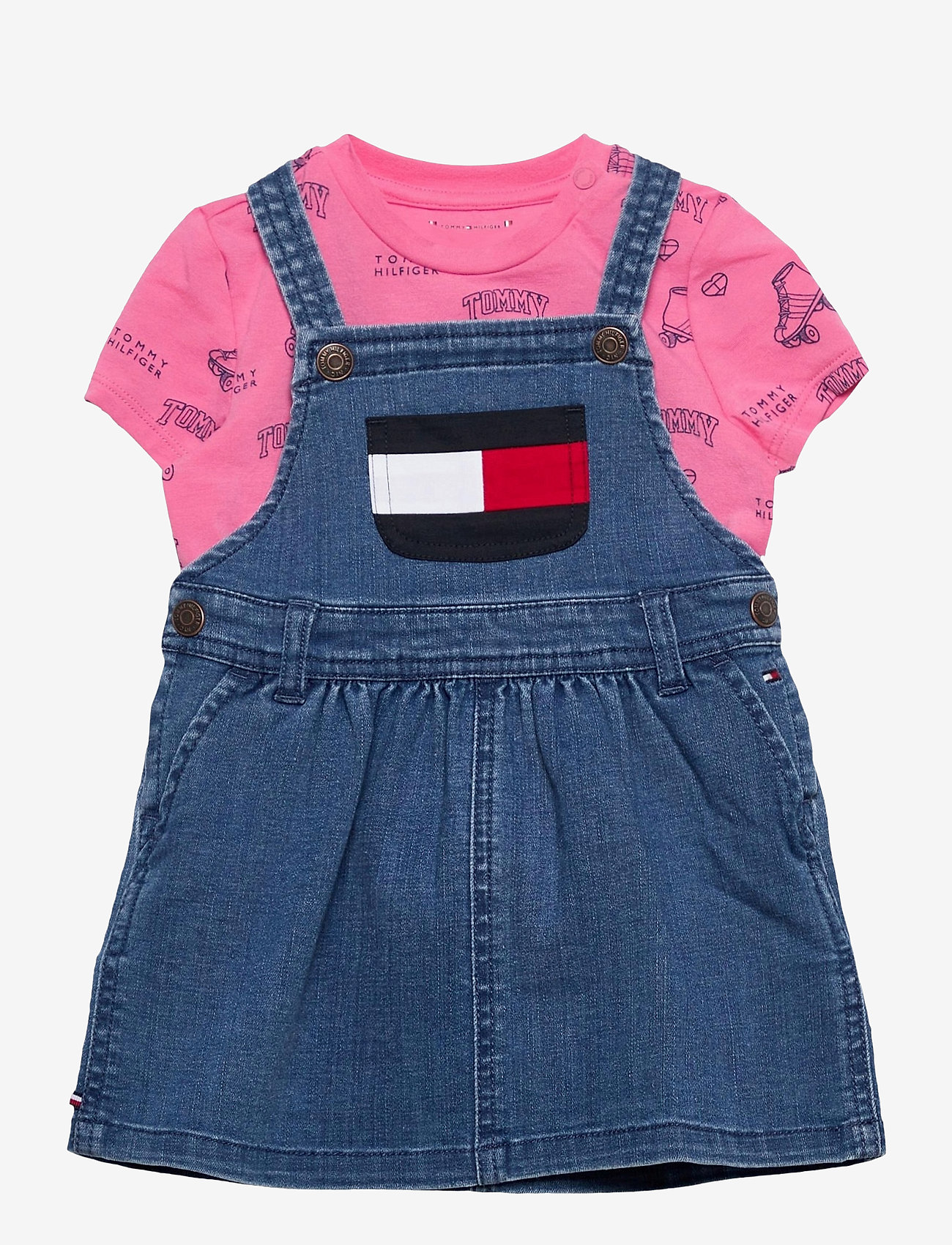 Tommy Hilfiger - BABY DUNGAREE DRESS SET - denim medium - 0
