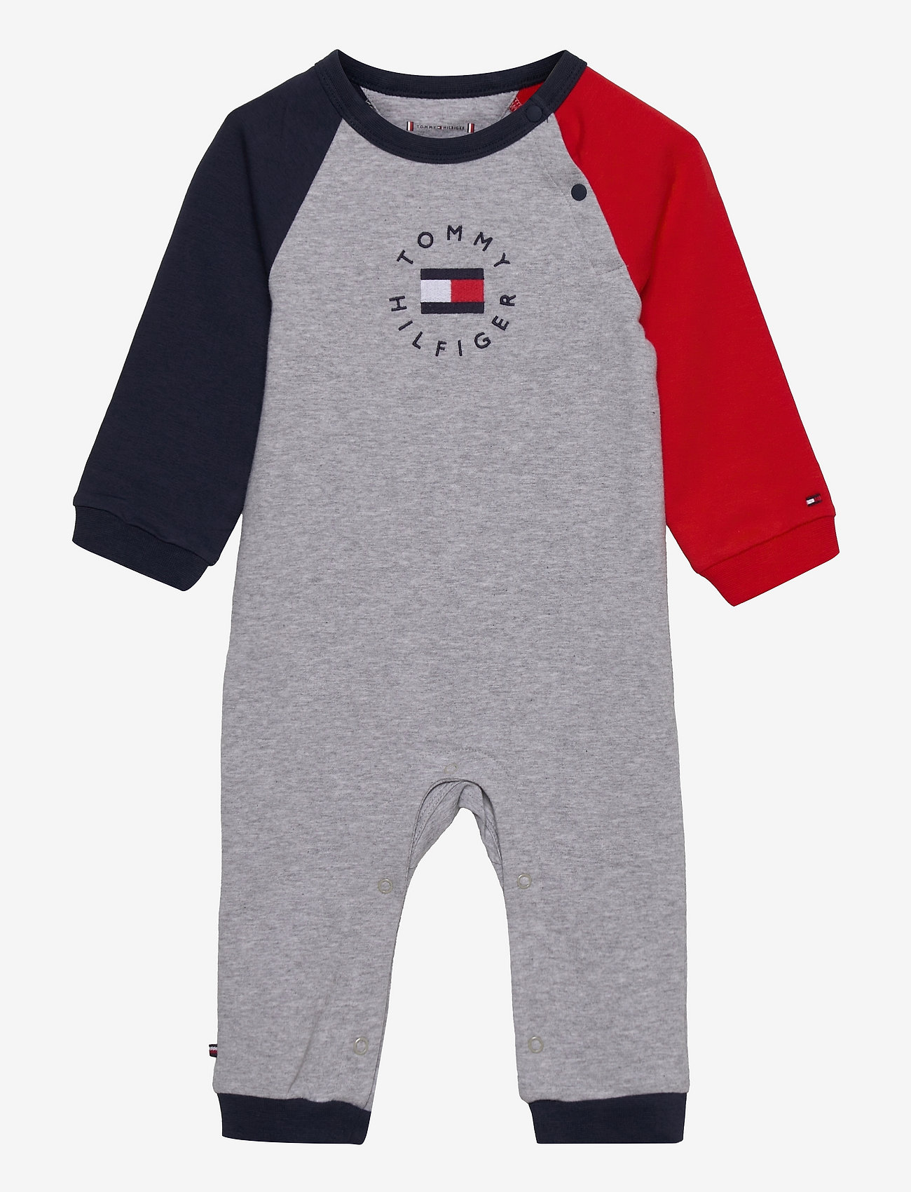 Tommy Hilfiger - BABY HERITAGE LOGO COVERALL - light grey heather - 0