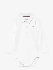 Tommy Hilfiger - BABY RIB COLLAR BODY L/S - long-sleeved bodies - white - 0