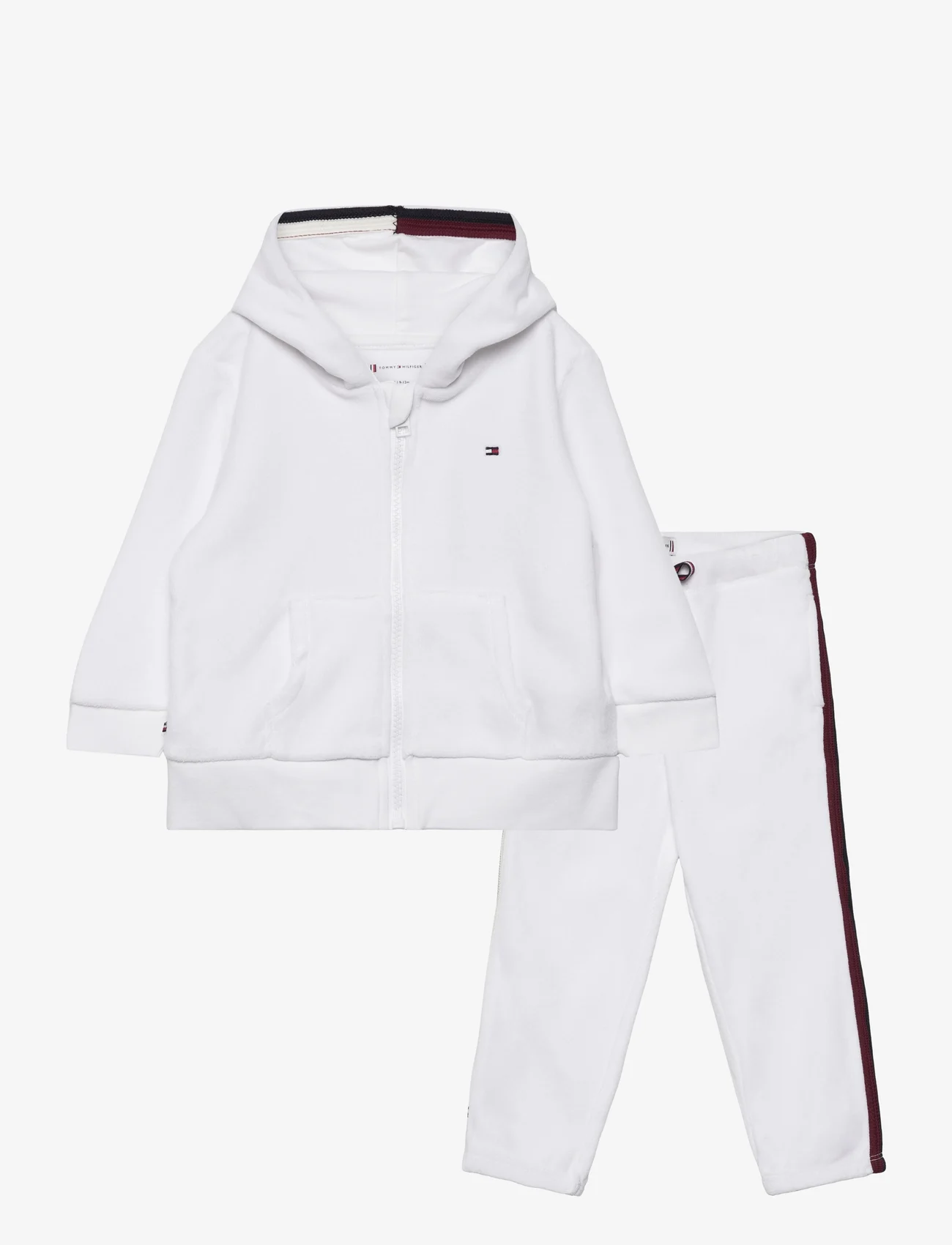 Tommy Hilfiger - BABY GLOBAL STRIPE HOODED SET - sweatsuits - white - 0