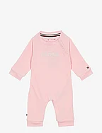 BABY CURVED MONOTYPE COVERALL - PINK CRYSTAL