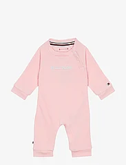 Tommy Hilfiger - BABY CURVED MONOTYPE COVERALL - długi rękaw - pink crystal - 0