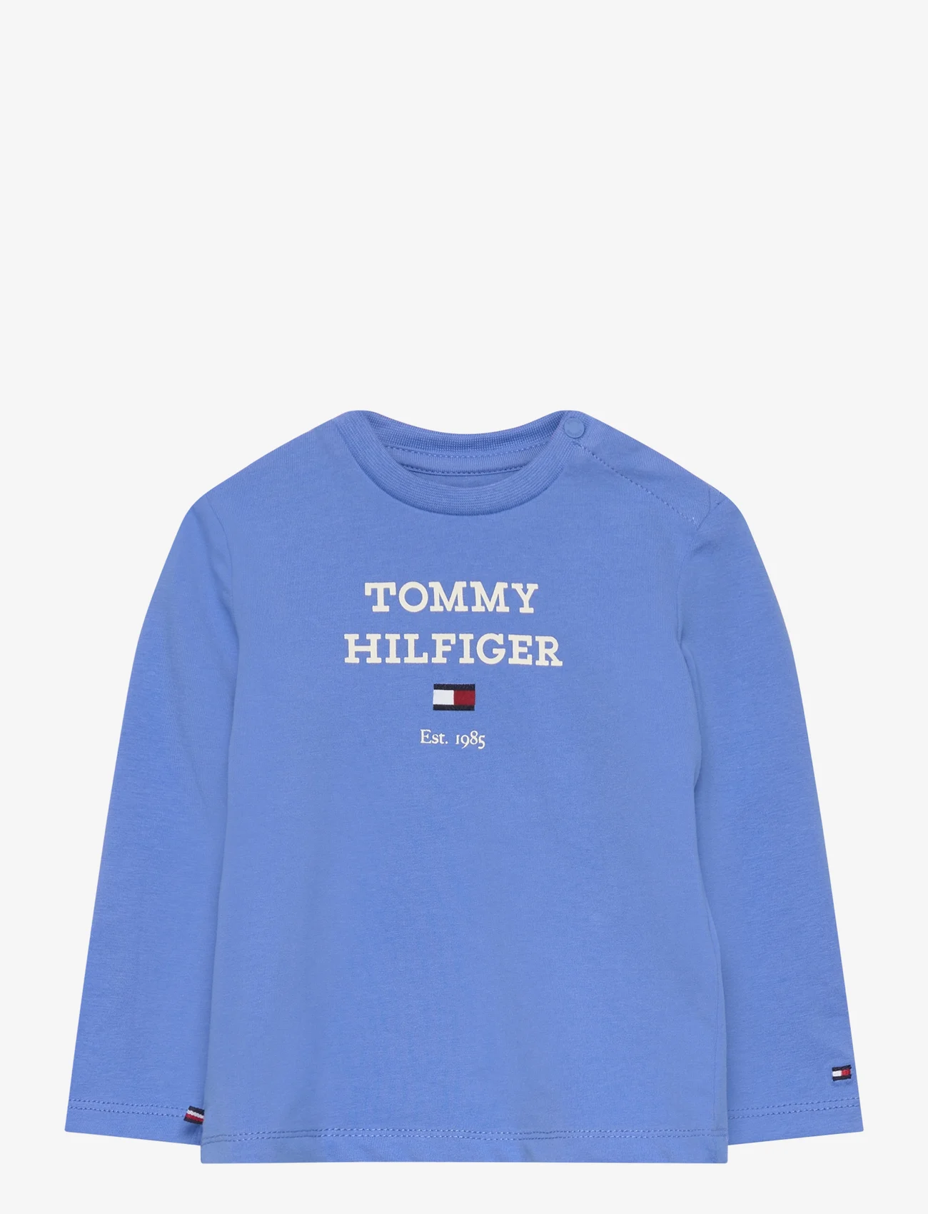 Tommy Hilfiger - BABY TH LOGO TEE L/S - langærmede t-shirts - blue spell - 0