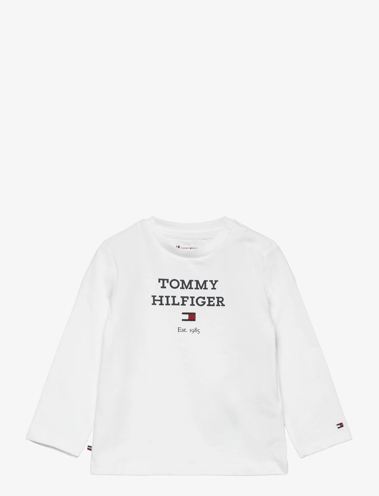 Tommy Hilfiger - BABY TH LOGO TEE L/S - langermede t-skjorter - white - 0