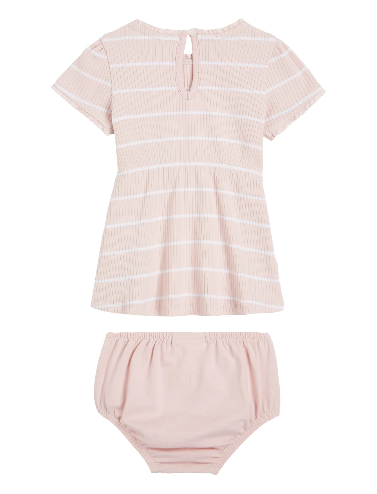 Tommy Hilfiger - BABY STRIPED RIB DRESS S/S - kurzärmelige babykleider - whimsy pink / white stripe - 1