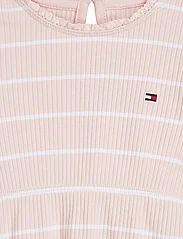 Tommy Hilfiger - BABY STRIPED RIB DRESS S/S - kortärmade babyklänningar - whimsy pink / white stripe - 2