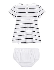 Tommy Hilfiger - BABY STRIPED RIB DRESS S/S - kortärmade babyklänningar - white / desert sky stripe - 1
