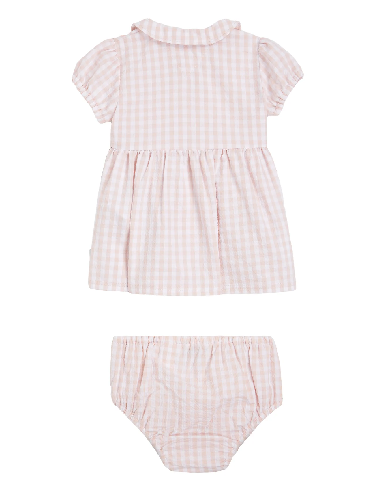 Tommy Hilfiger - BABY GINGHAM DRESS S/S - kurzärmelige babykleider - white / pink check - 1