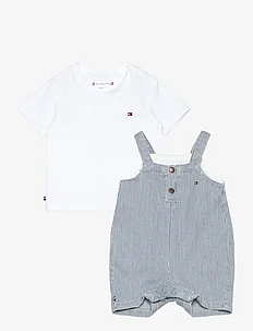 BABY STRIPED DUNGAREE SET, Tommy Hilfiger