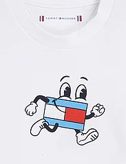Tommy Hilfiger - BABY STRIPED DUNGAREE SET - sets mit kurzärmeligem t-shirt - denimstripe - 2