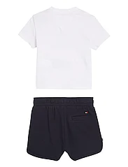 Tommy Hilfiger - BABY TH LOGO SHORT SET - gładki t-shirt z krótkimi rękawami - white - 1