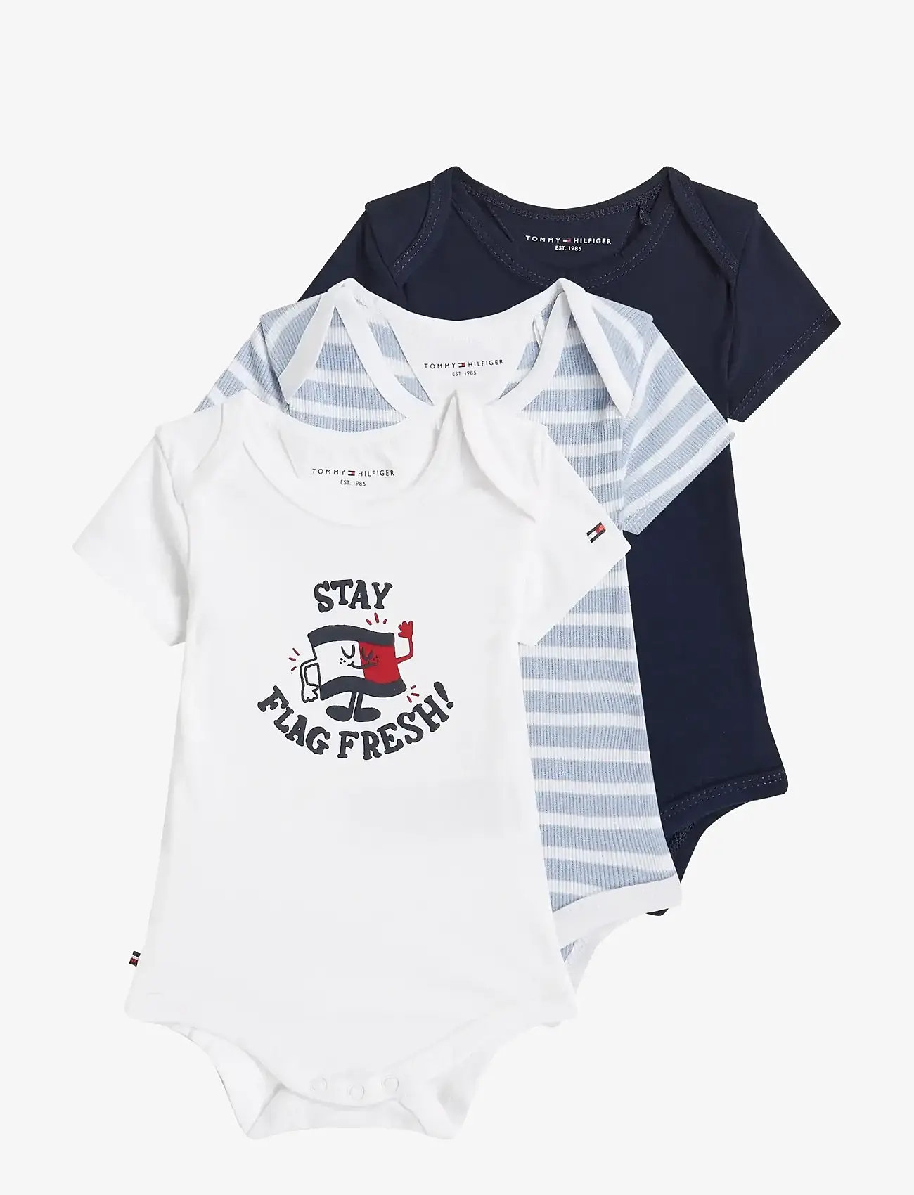 Tommy Hilfiger - 3 PACK BODY SS GIFTBOX - lühikeste varrukatega bodid - dark night navy - 0