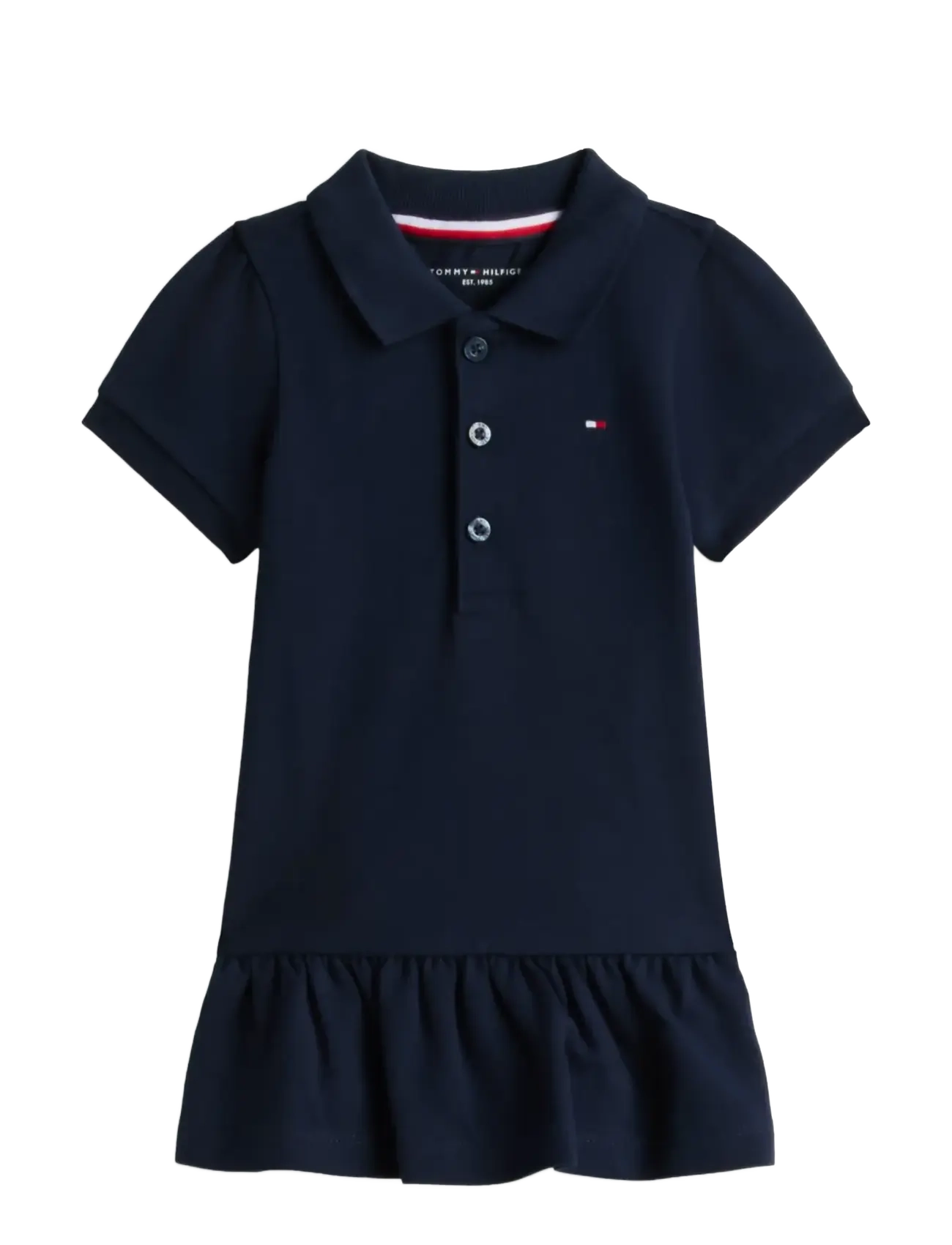 Tommy Hilfiger Pique Polo Dress Ss, 68, Baby Dresses, Marineblau - Short-sleeved Kinder