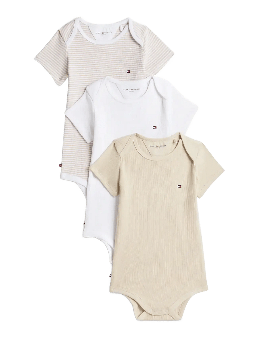 Tommy Hilfiger - RIB 3 PACK BODY GIFTBOX - lühikeste varrukatega - classic beige stripes - 0