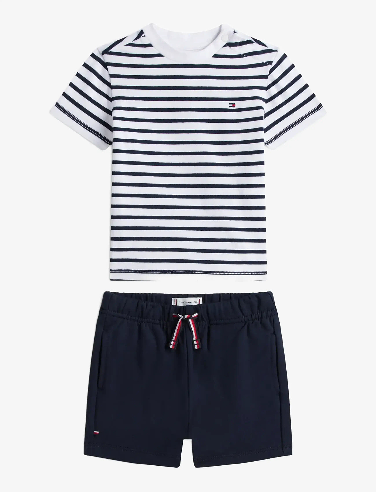 Tommy Hilfiger - ESSENTIAL STRIPE TEE + SHORT SET - sæt med kortærmet t-shirt - dark night navy - 0