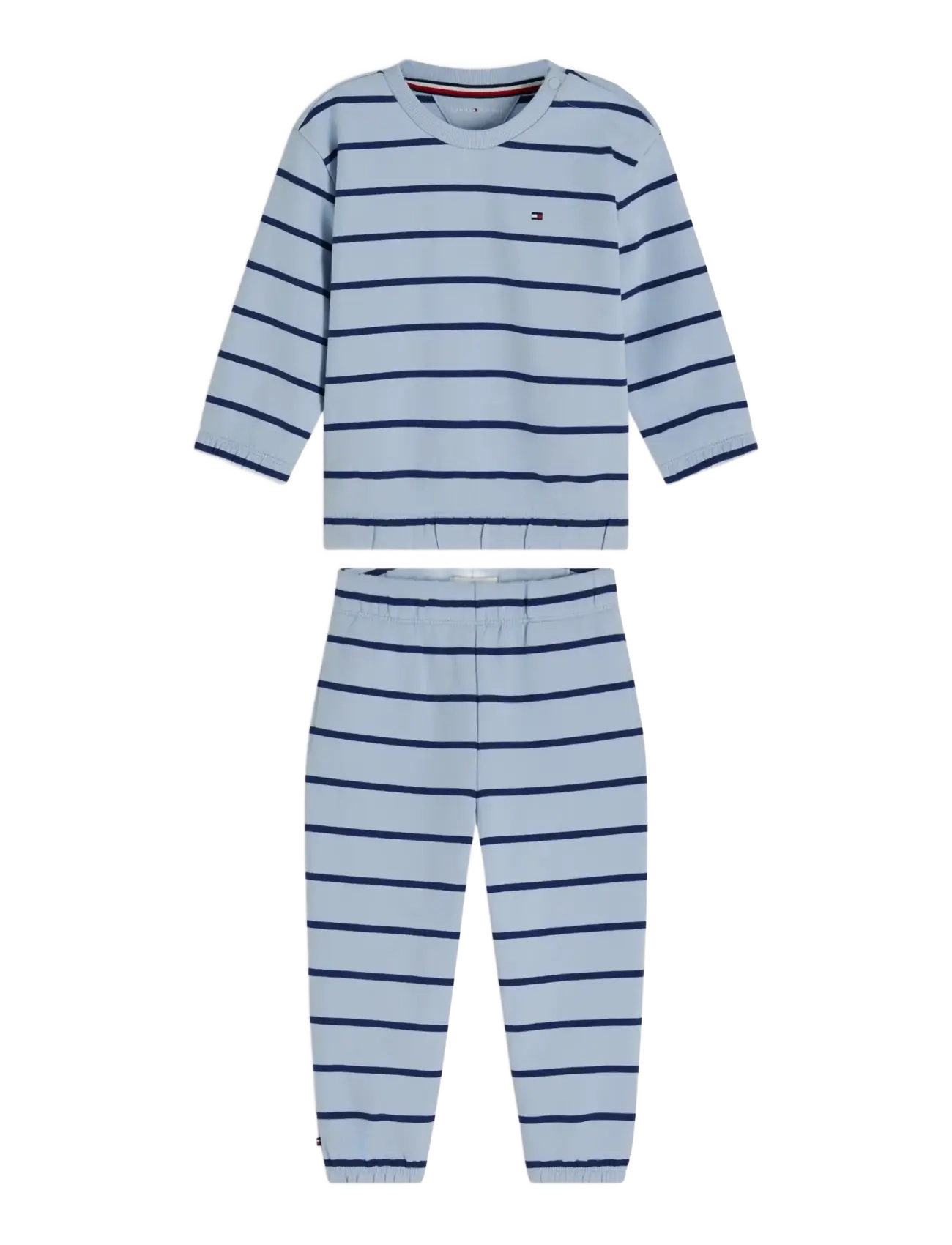 Tommy Hilfiger CREW & SWEATPANT SET - Komplektid pikkade varrukatega T-särgiga - SKY BLUE STRIPE / blue