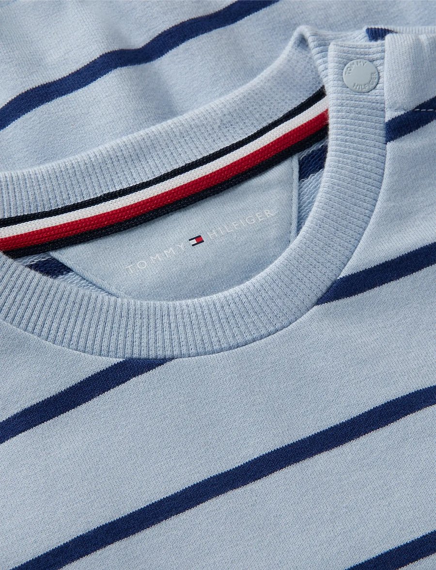 Tommy Hilfiger - CREW & SWEATPANT SET - komplektid pikkade varrukatega t-särgiga - sky blue stripe - 1