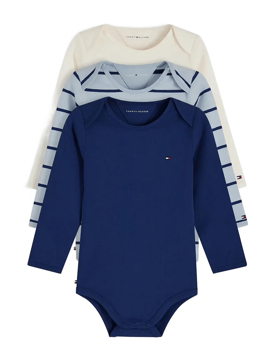 Tommy Hilfiger - 3PK BODY LS - long-sleeved bodies - sky blue stripe - 0