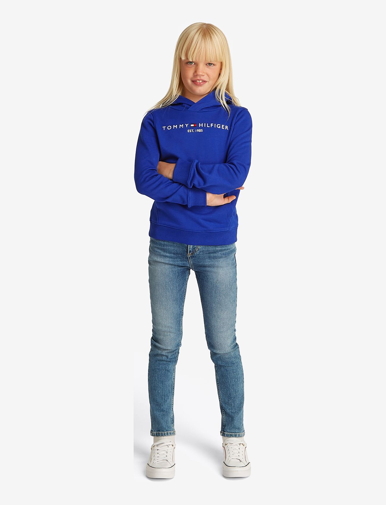 Tommy Hilfiger - U CORP LOGO ESS HOODIE - huvtröjor - wedge blue - 4