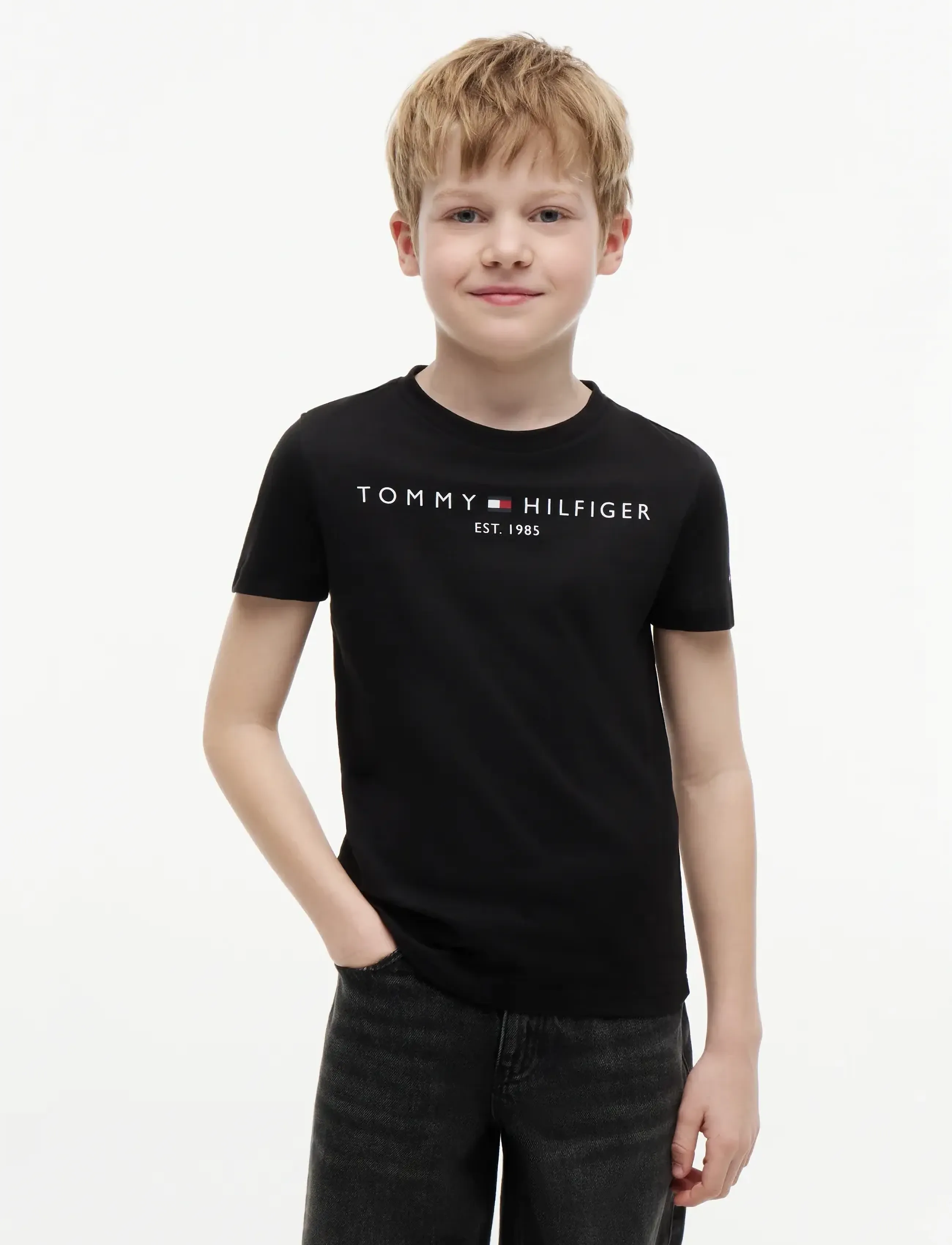 Tommy Hilfiger ESSENTIAL TEE S/S - T-shirts - BLACK / black