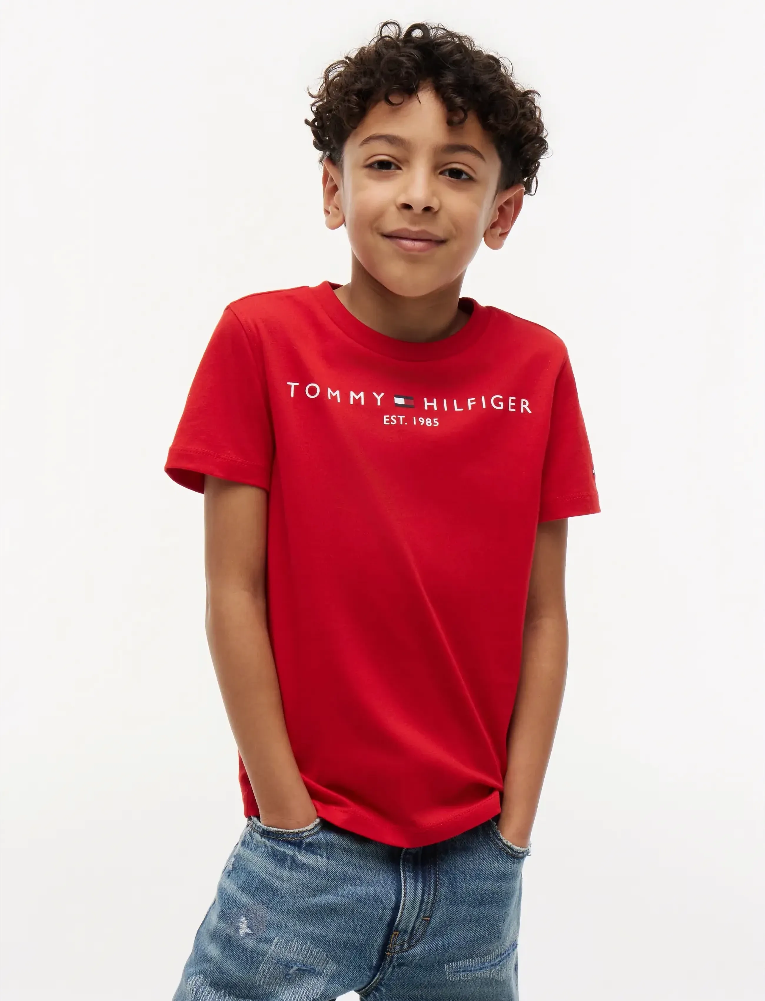 Tommy Hilfiger ESSENTIAL TEE S/S - Stutterma bolir - DEEP CRIMSON / red
