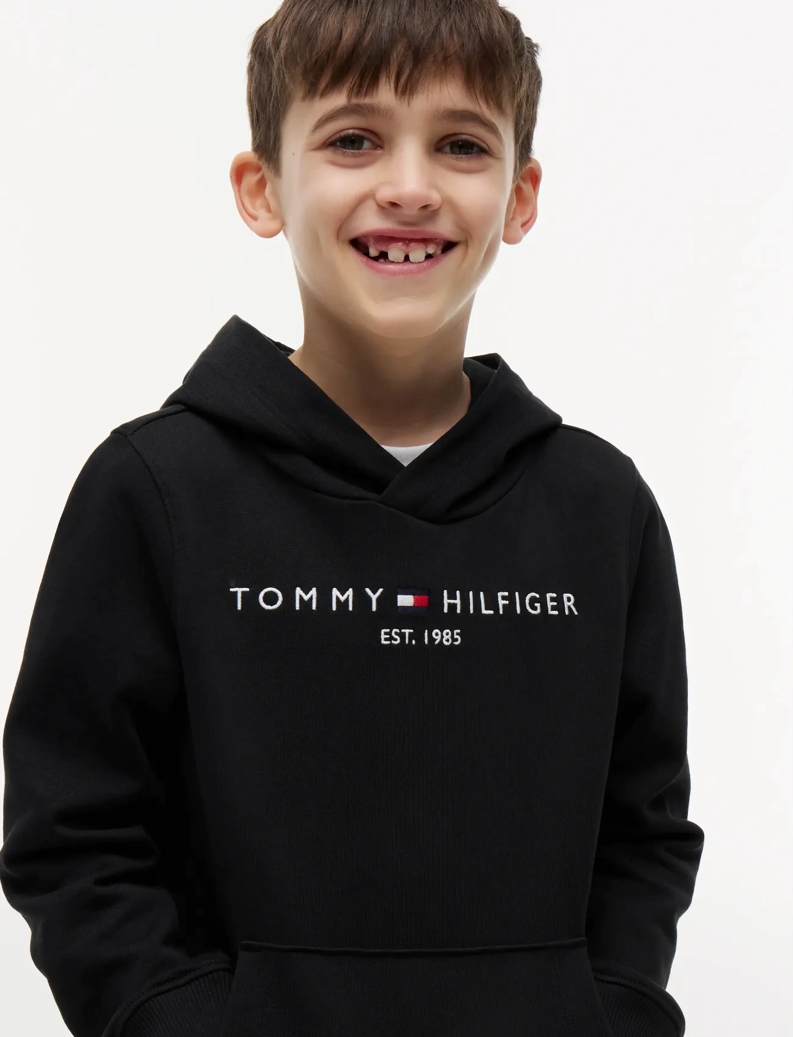 Tommy Hilfiger Essential Hoodie, Børn, Essential Hættetrøje, Sort, Str: 104
