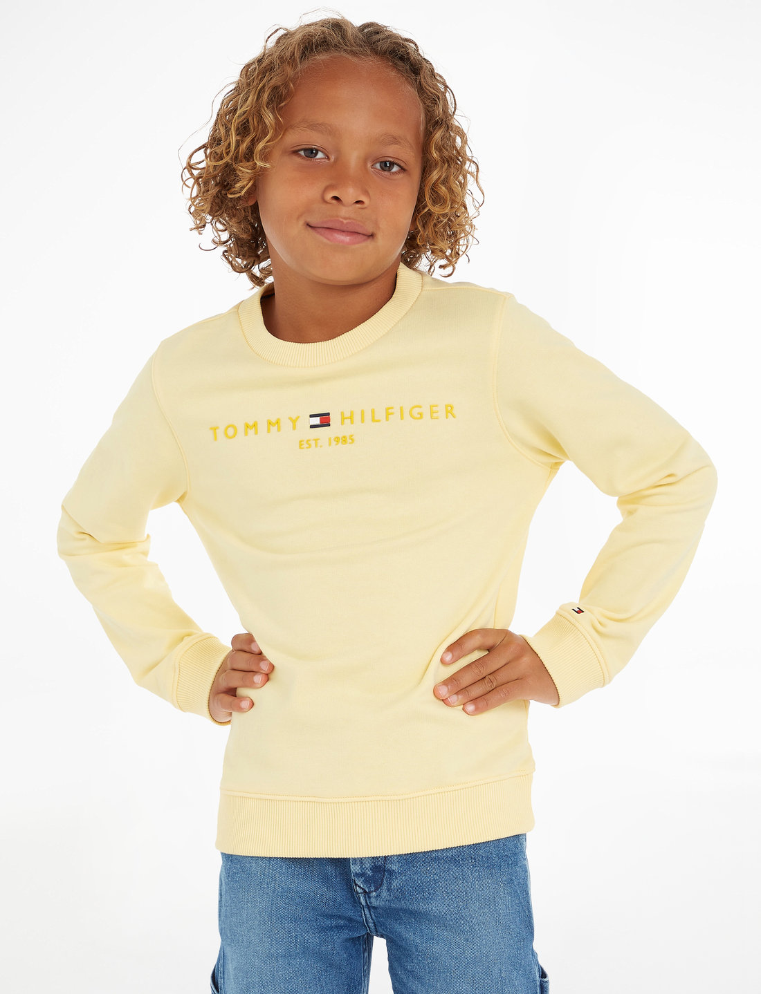 Tommy hilfiger yellow sweatshirt women's Clearance