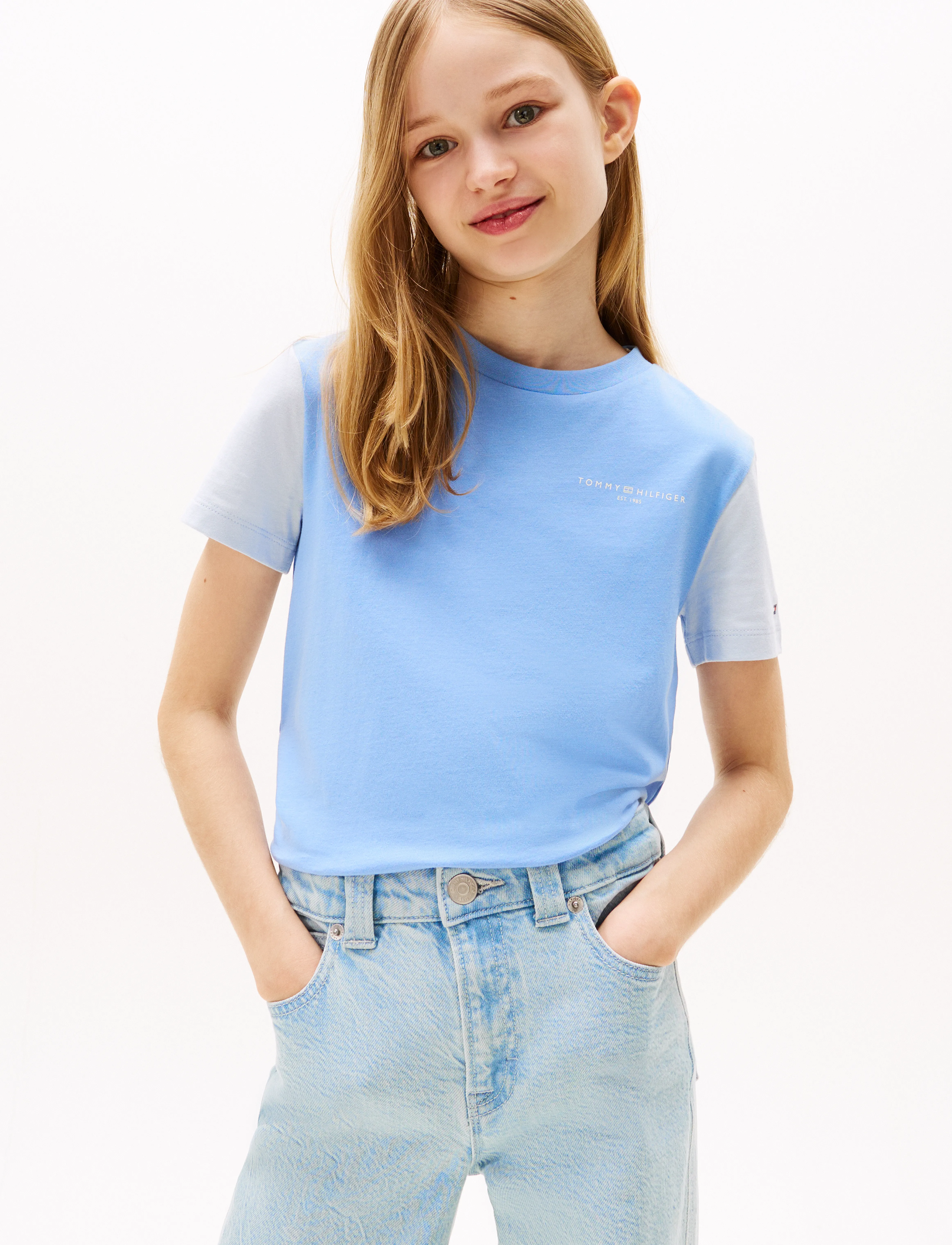 Tommy Hilfiger - MINI CORP T-SHIRT - cloudy blue colourblock - 1