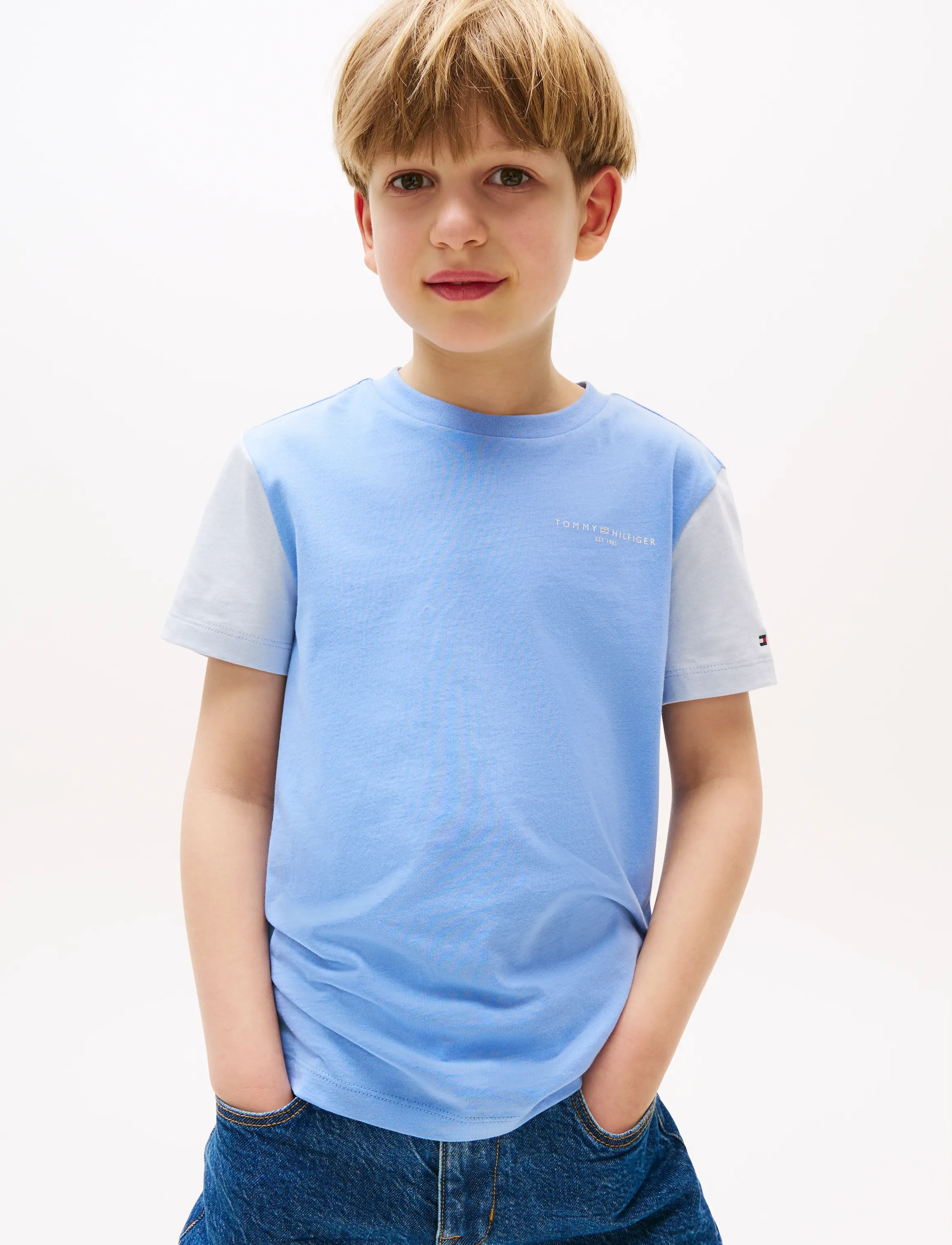 Tommy Hilfiger - MINI CORP T-SHIRT - cloudy blue colourblock - 2
