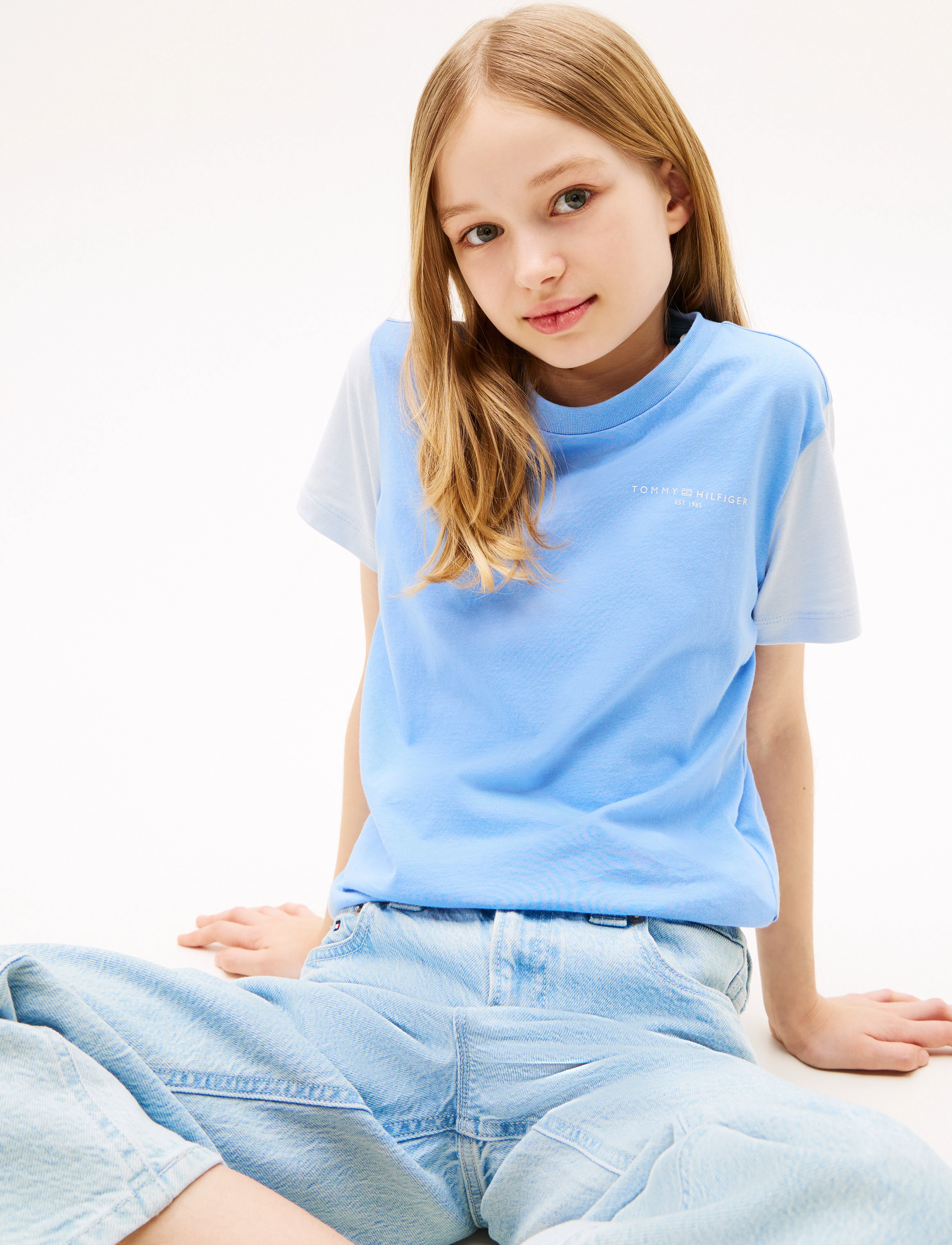 Tommy Hilfiger - MINI CORP T-SHIRT - cloudy blue colourblock - 3