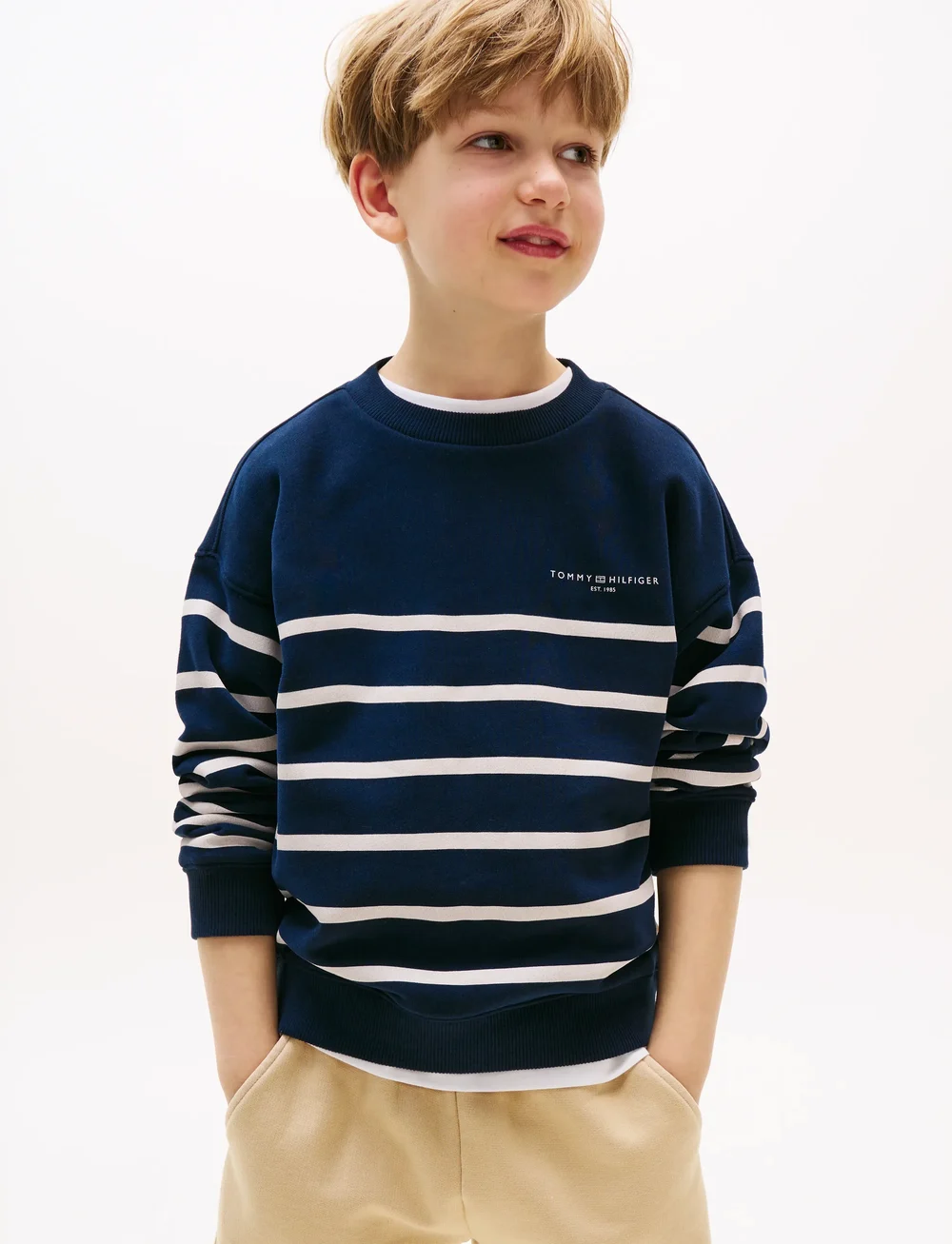 Tommy Hilfiger - MINI CORP STRIPE CREW NECK - sweatshirts - dark night navy stripe - 3