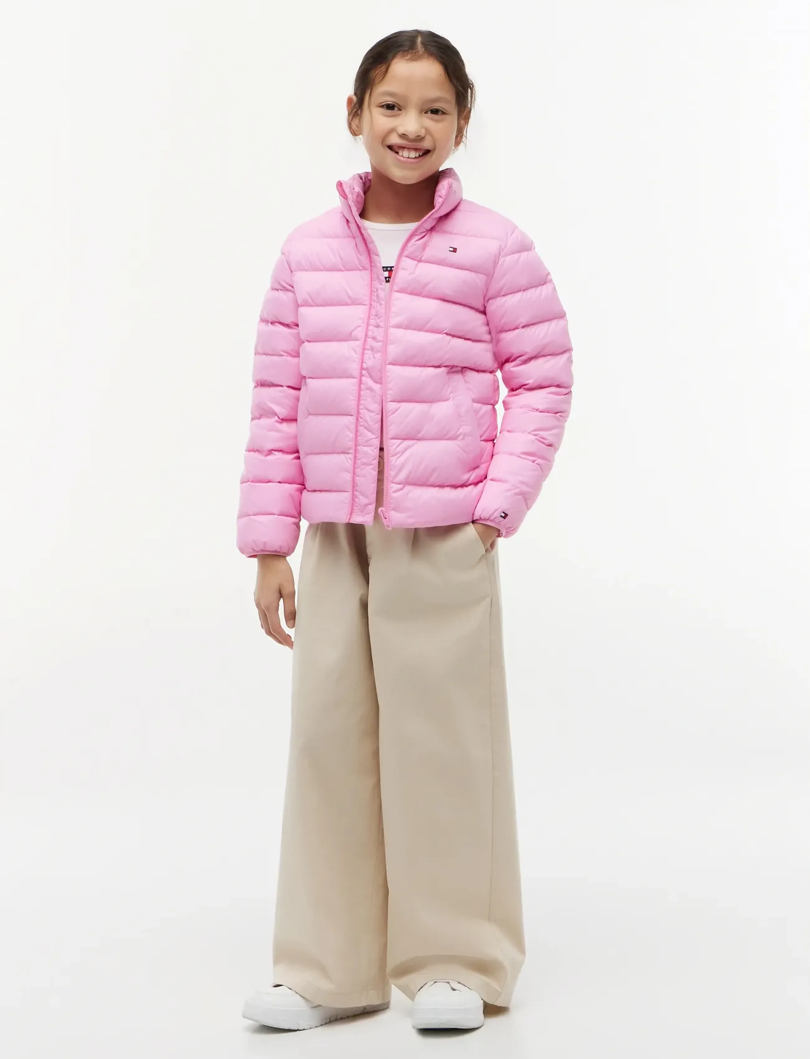 Tommy Hilfiger Essential Light Down Jacket, Børn, Dunjakke, Pink, Str: 152