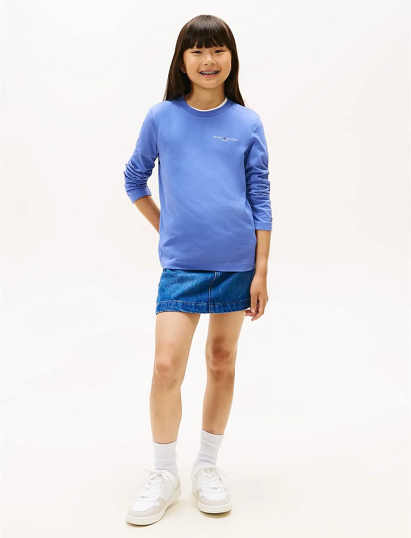 Tommy Hilfiger - MINI CORP T-SHIRT LS - långärmade t-shirts - soft sapphire - 4