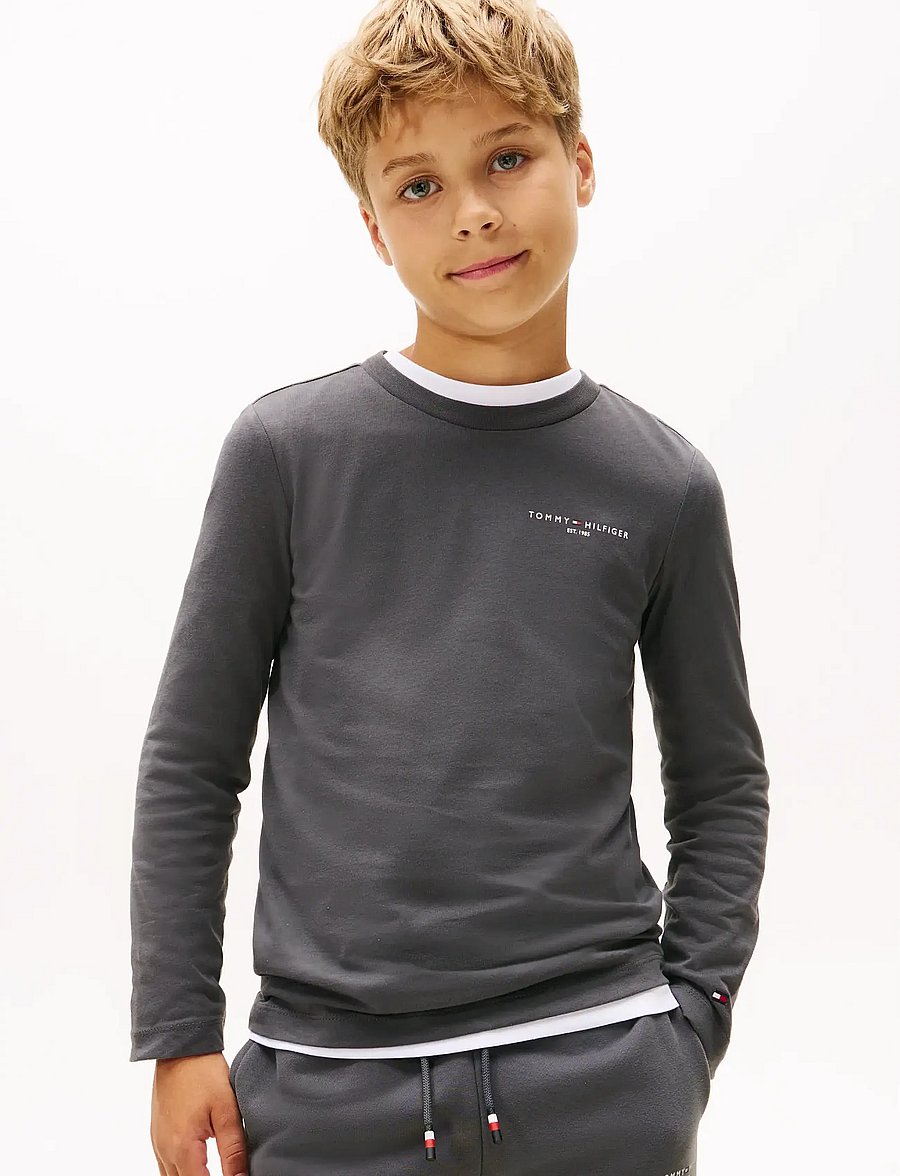 Tommy Hilfiger - MINI CORP T-SHIRT LS - långärmade t-shirts - washed black - 2