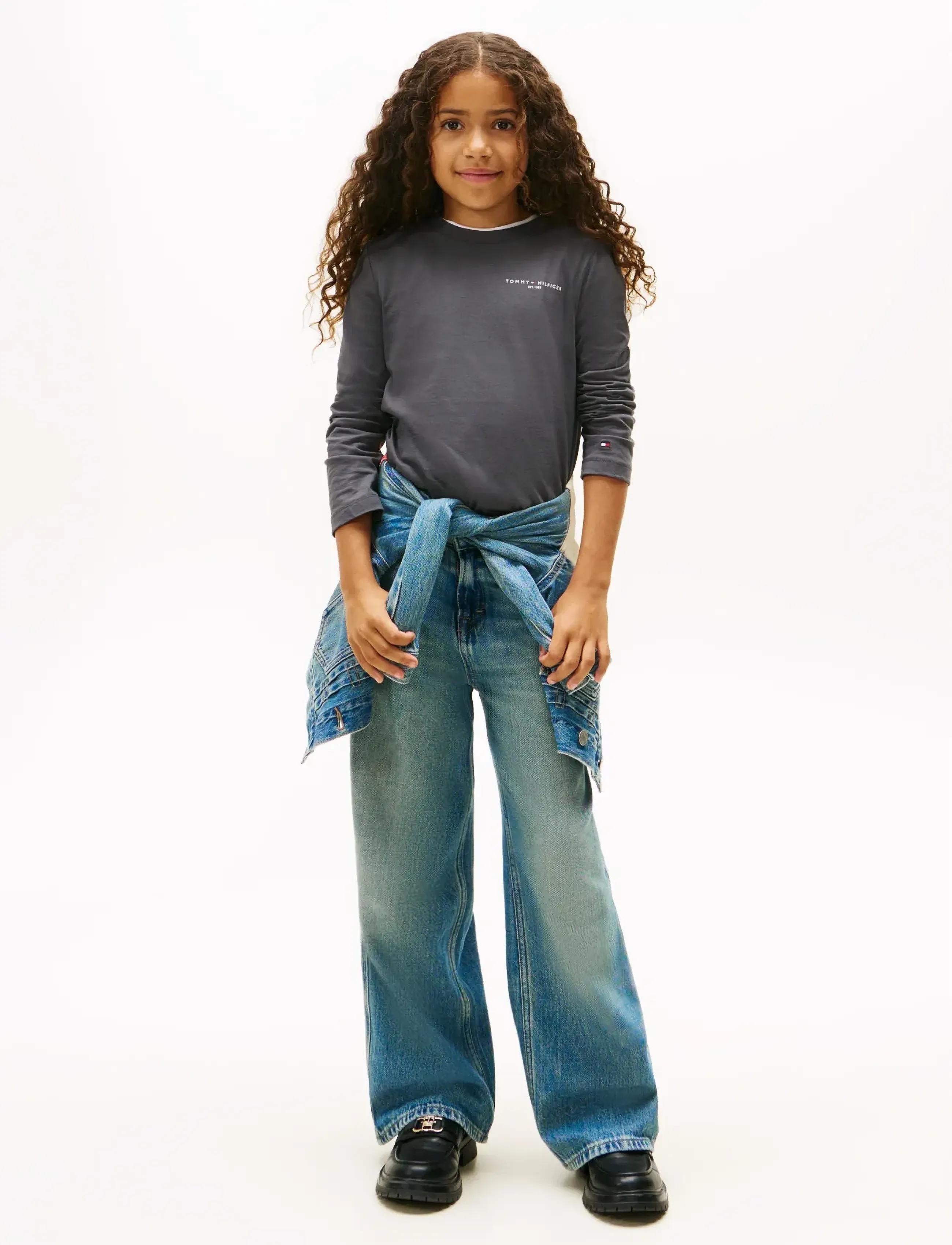 Tommy Hilfiger - MINI CORP T-SHIRT LS - langærmede t-shirts - washed black - 4