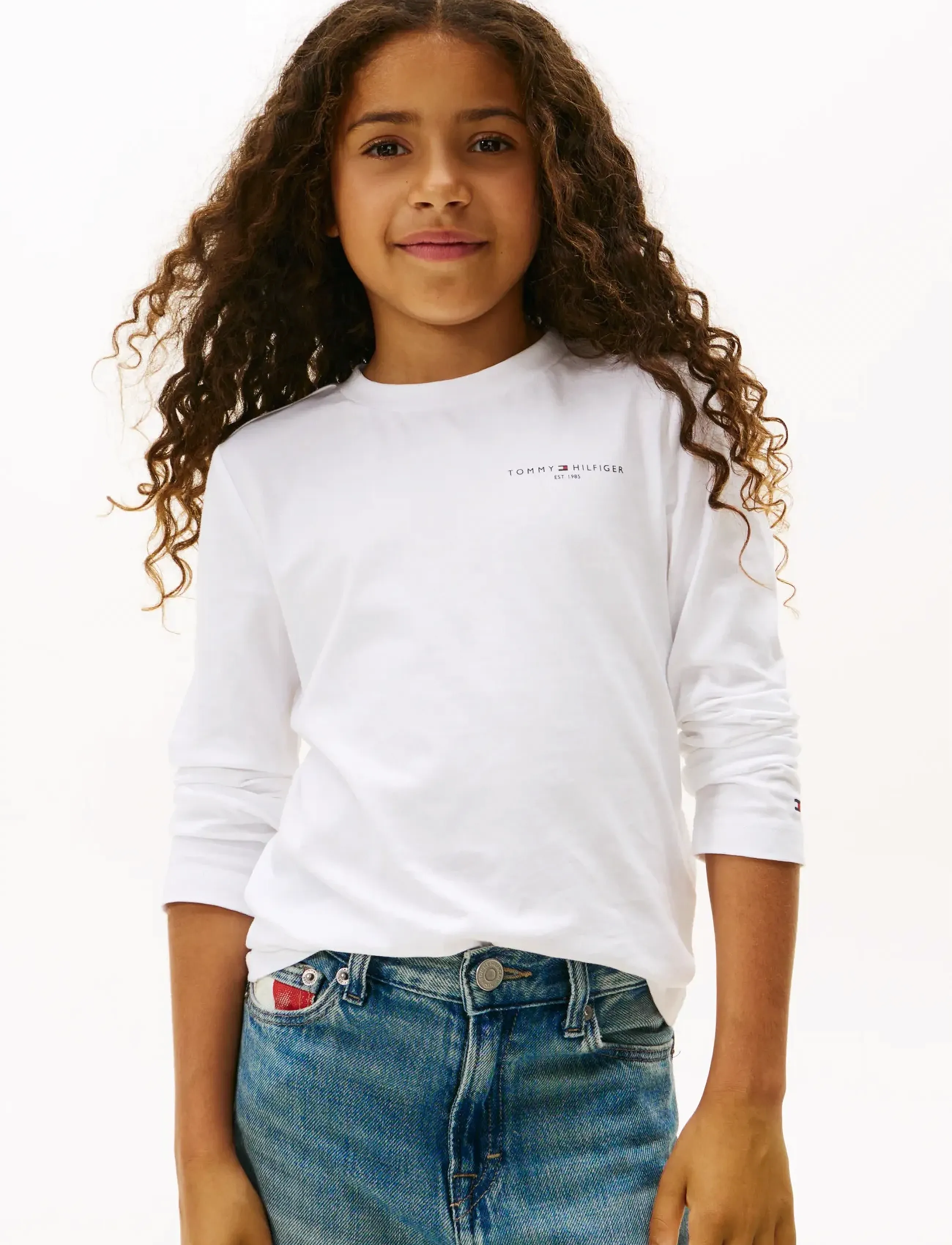 Tommy Hilfiger MINI CORP T-SHIRT LS - Tøj - WHITE / white