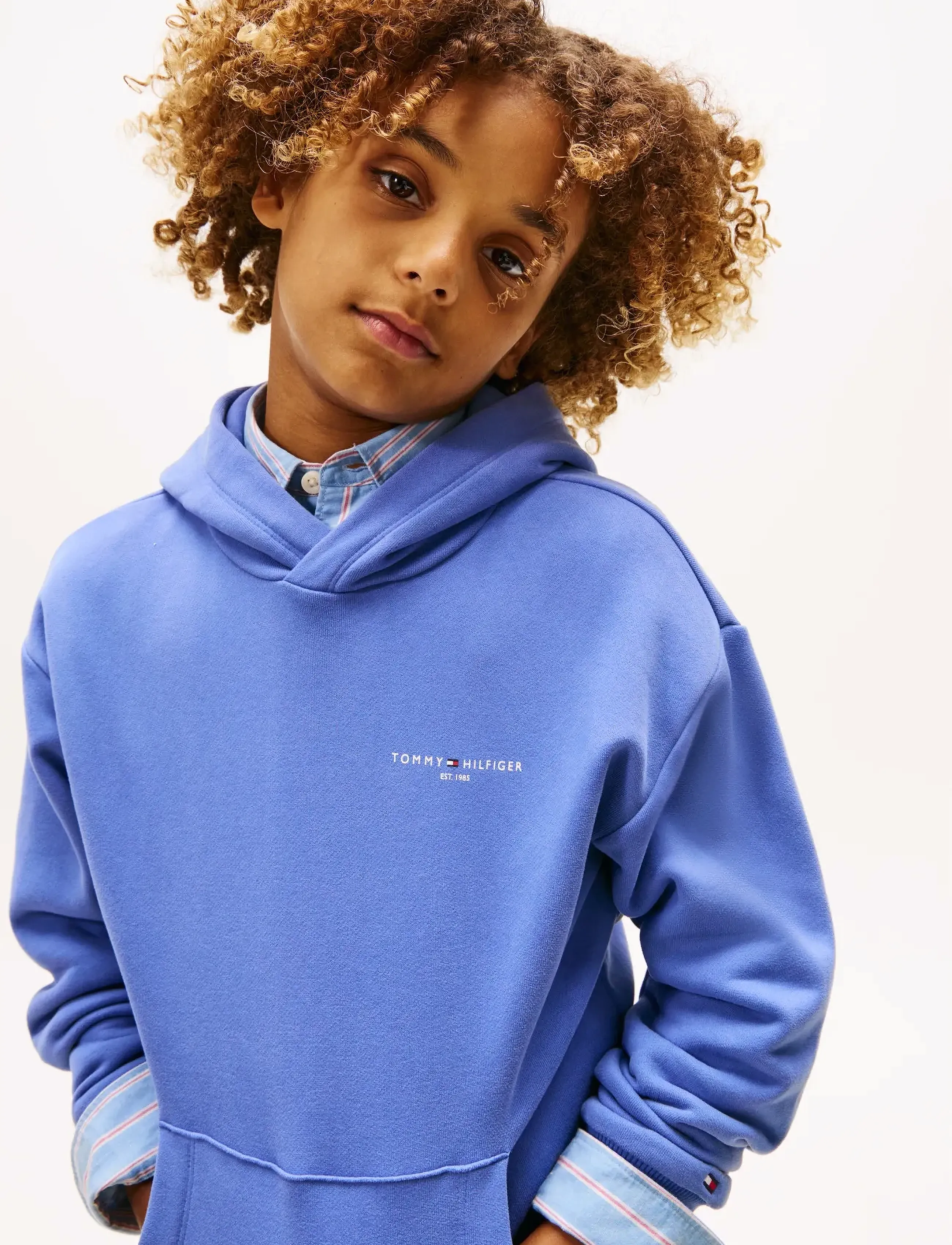 Tommy Hilfiger MINI CORP HOODIE - Tøj - SOFT SAPPHIRE / blue